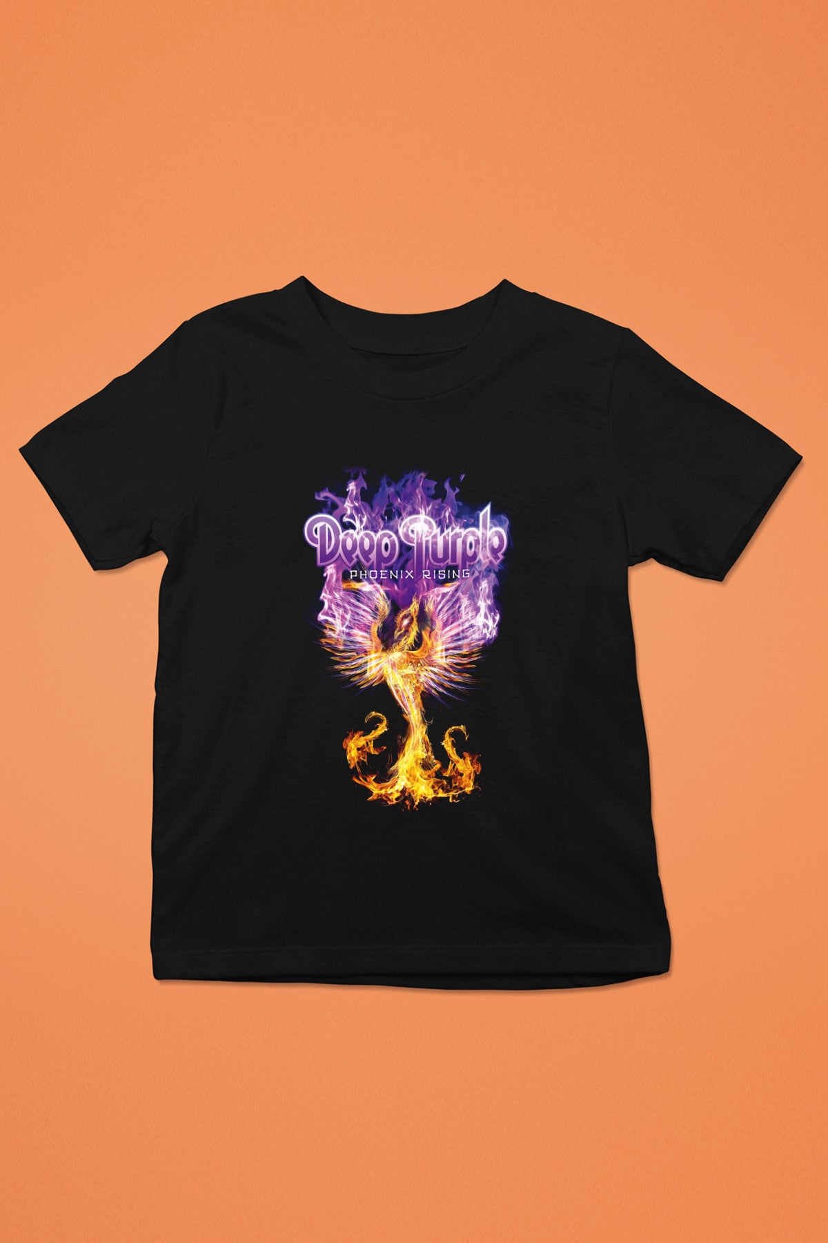 Deep Purple Baskılı Siyah Unisex Çocuk Tişört