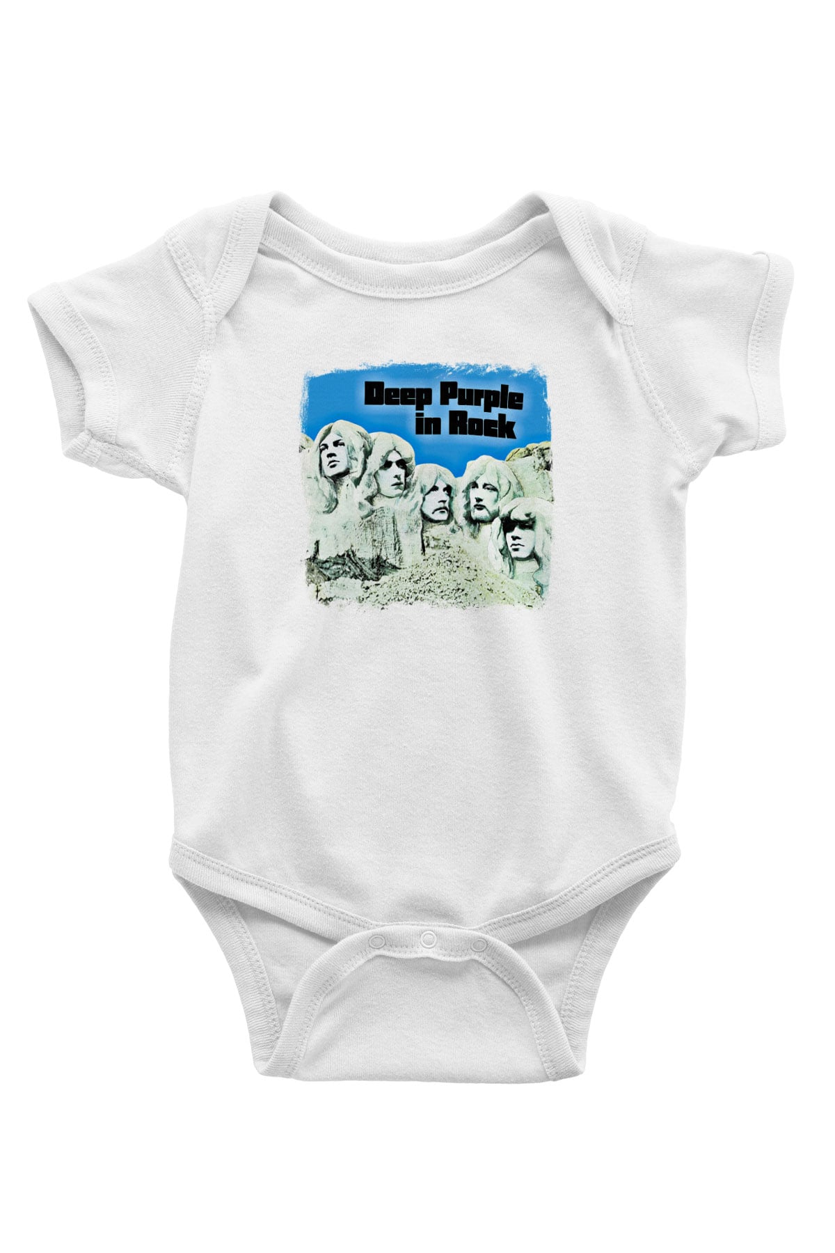 Deep Purple Baskılı Unisex Beyaz Bebek Body - Zıbın