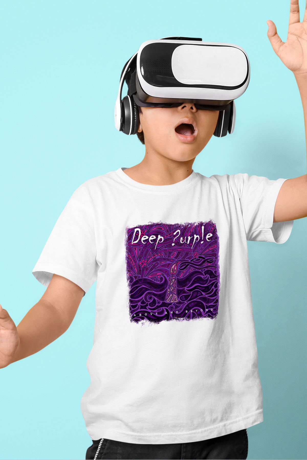 Deep Purple Baskılı Unisex Beyaz Çocuk Tişört
