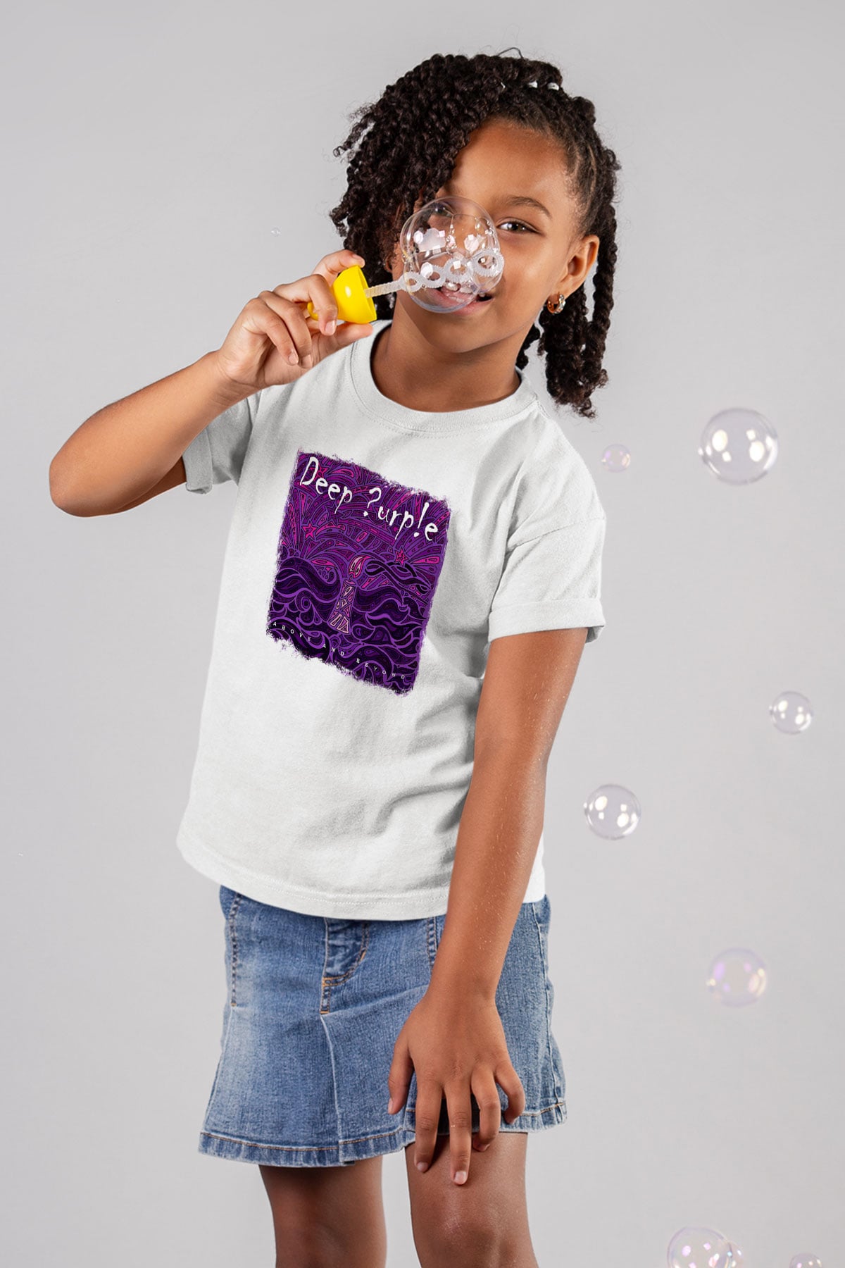 Deep Purple Baskılı Unisex Beyaz Çocuk Tişört