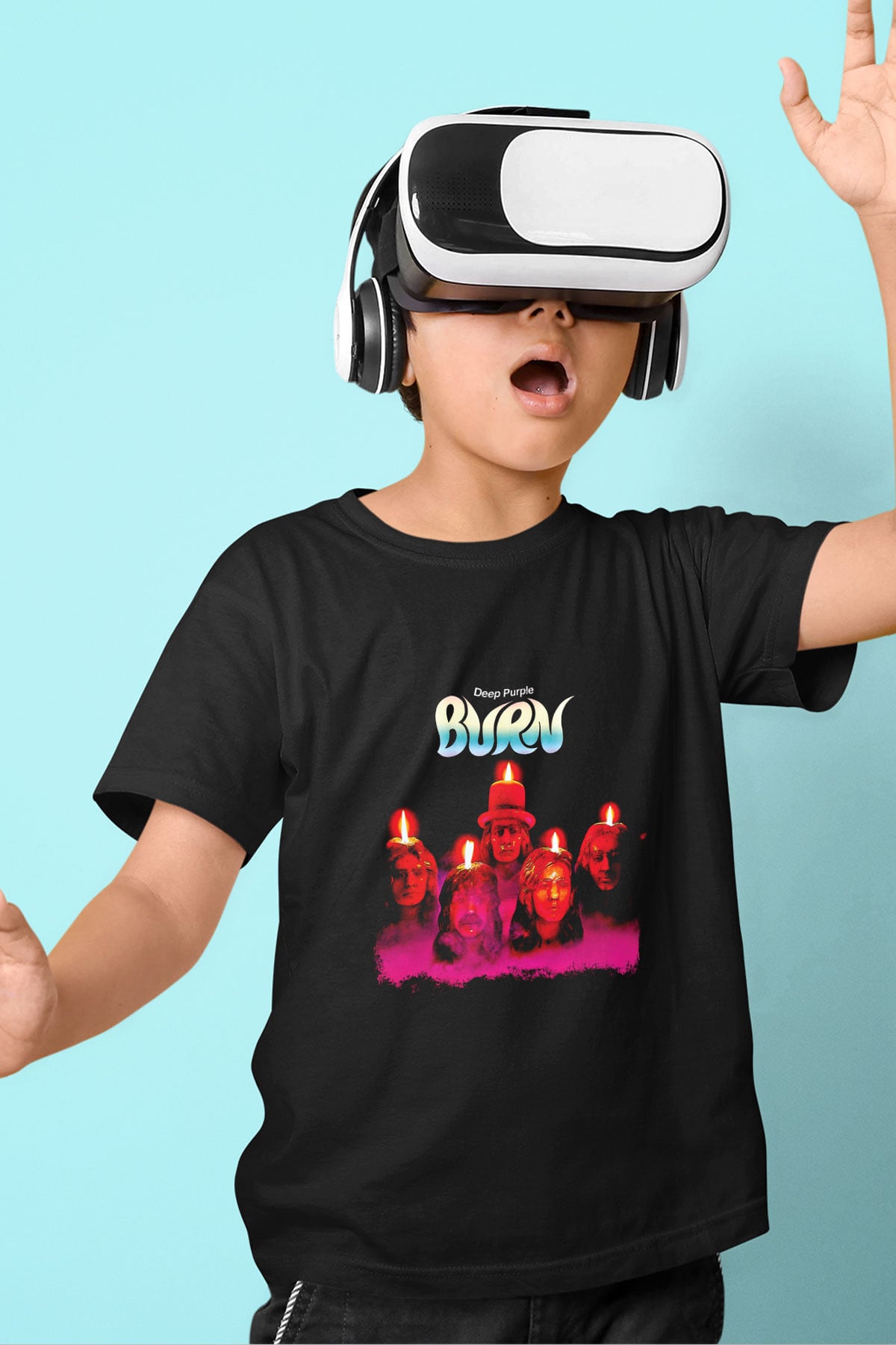 Deep Purple Baskılı Unisex Siyah Çocuk Tişört