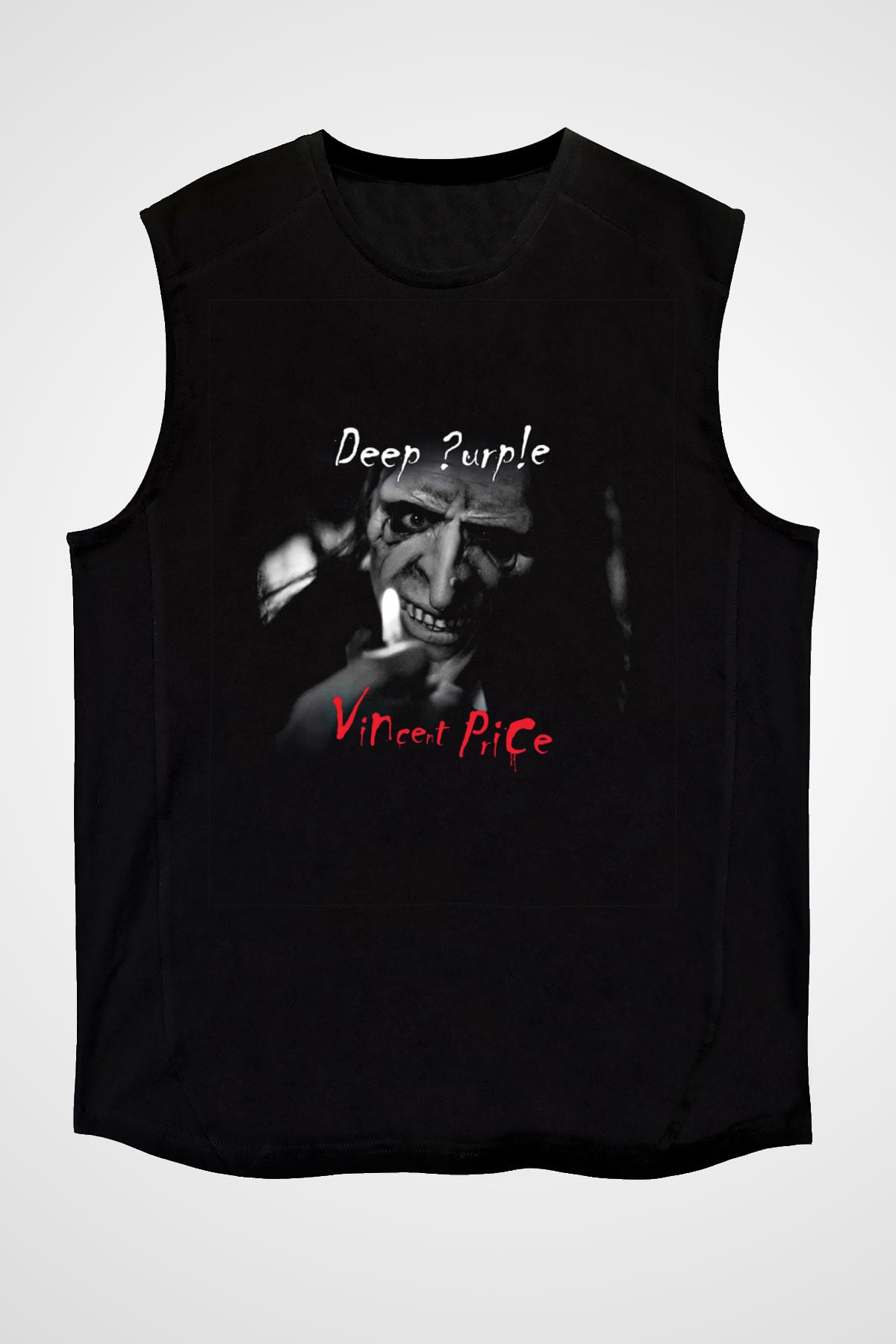 Deep Purple Baskılı Unisex Siyah Kolsuz Tişört