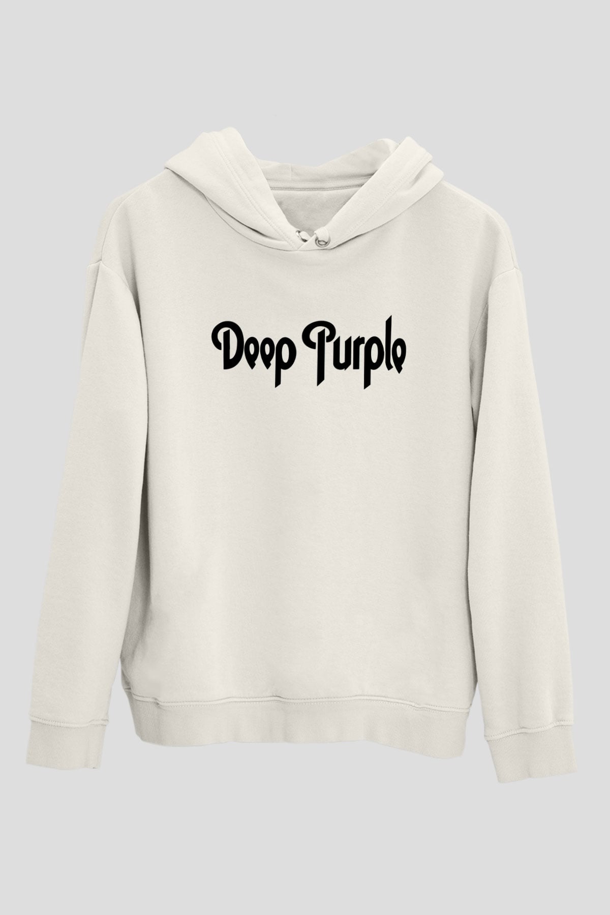 Deep Purple Beyaz Unisex Kapşonlu Sweatshirt