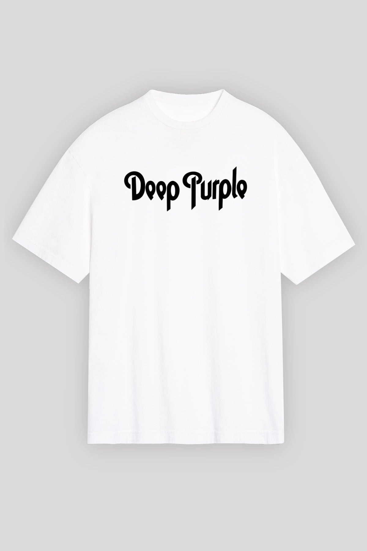 Deep Purple Beyaz Unisex Oversize Tişört T-Shirt