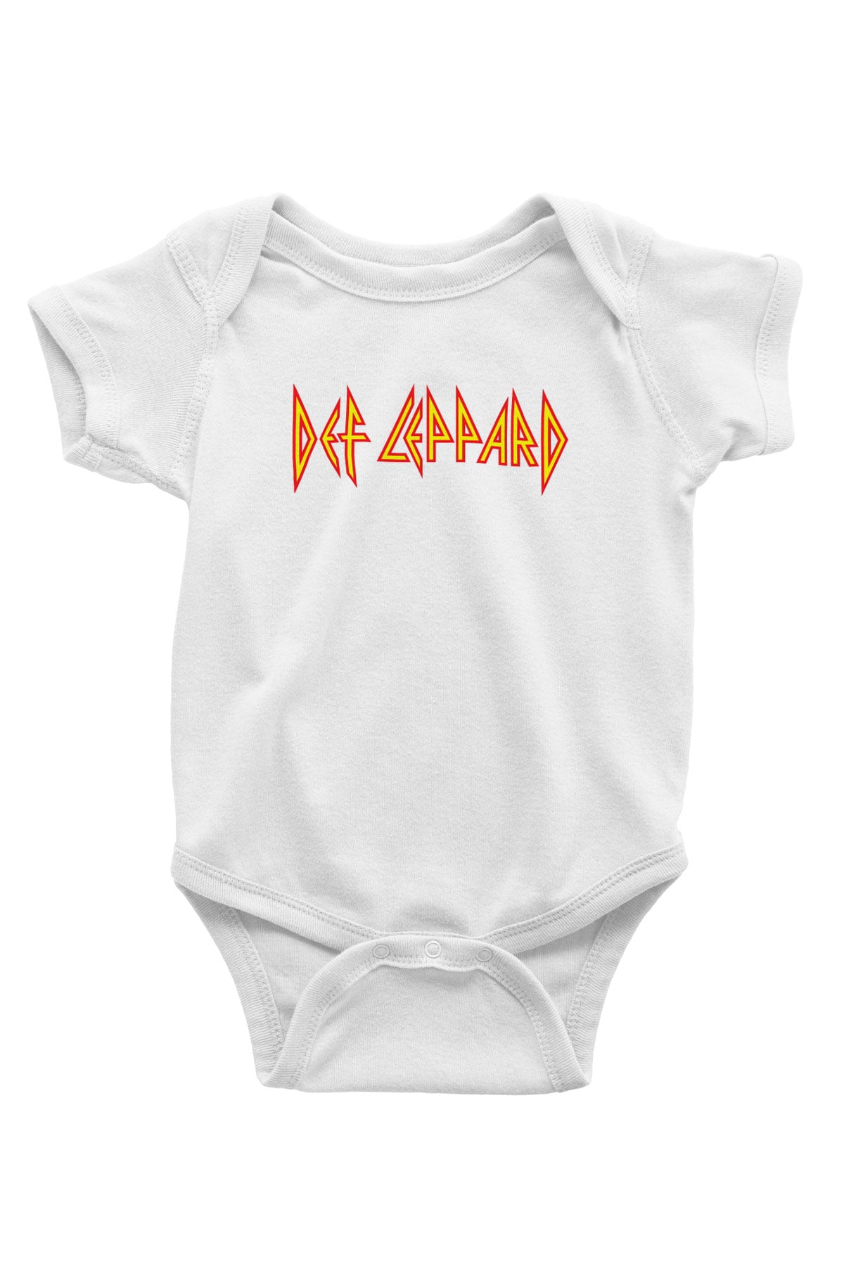 Def Leppard Baskılı Beyaz Unisex Bebek Body - Zıbın