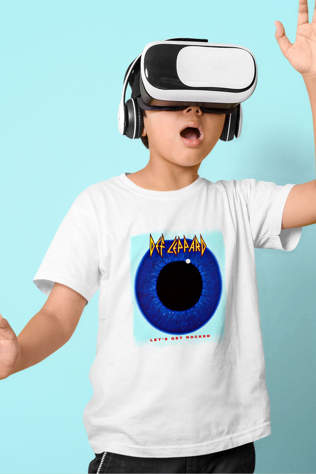 Def Leppard Baskılı Unisex Beyaz Çocuk Tişört