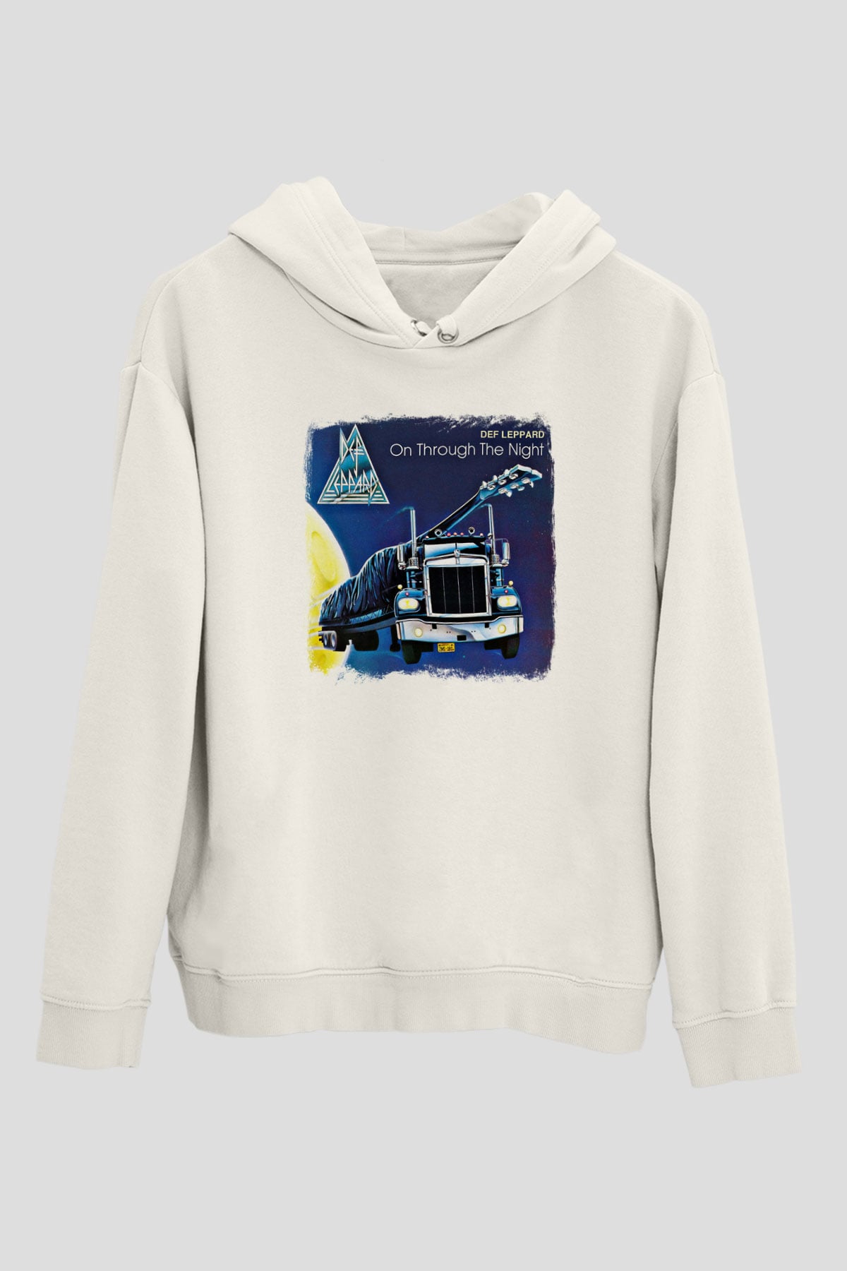 Def Leppard Baskılı Unisex Beyaz Hoodie