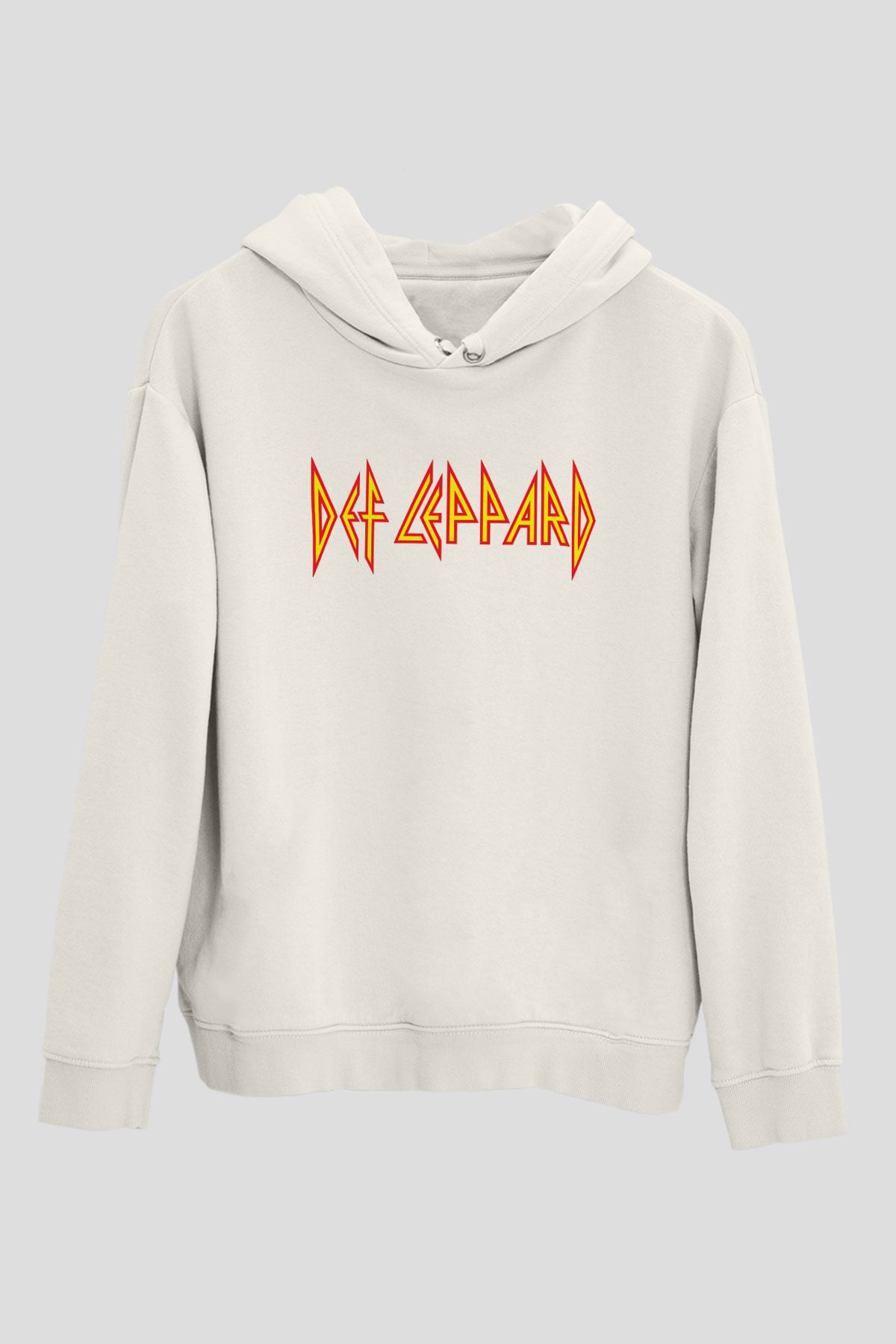 Def Leppard Beyaz Unisex Kapşonlu Sweatshirt