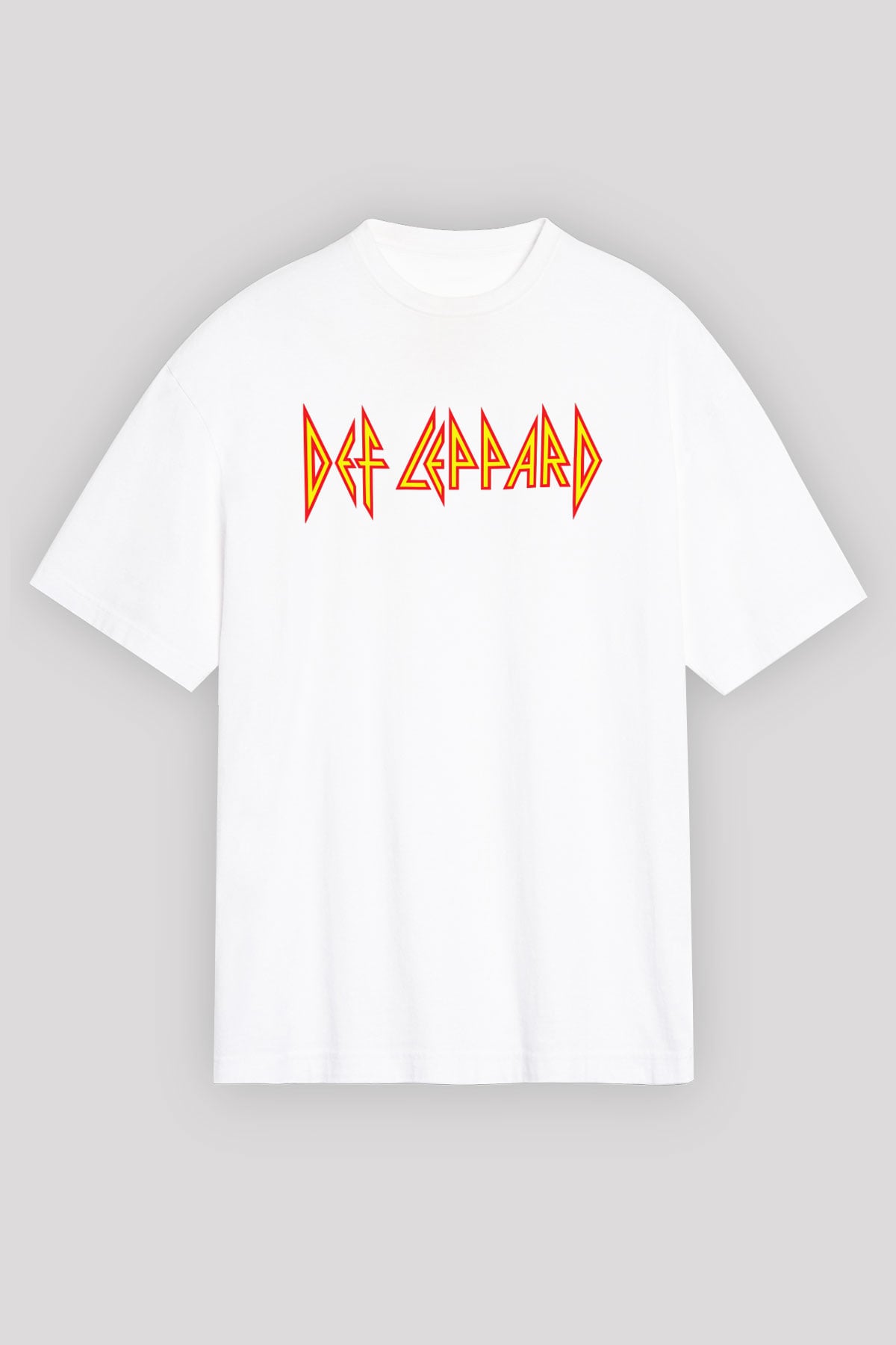 Def Leppard Beyaz Unisex Oversize Tişört T-Shirt