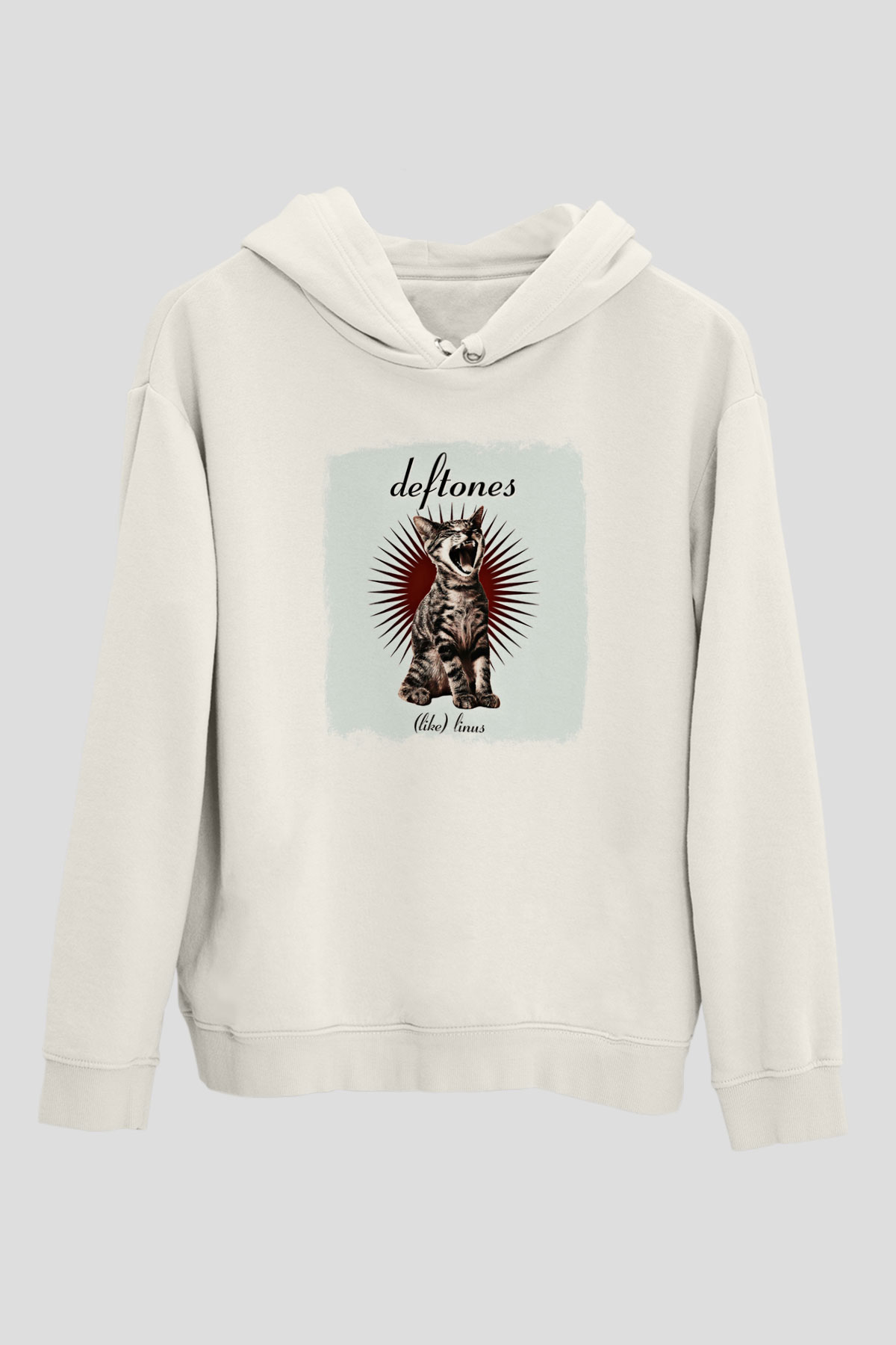 Deftones Baskılı Unisex Beyaz Hoodie