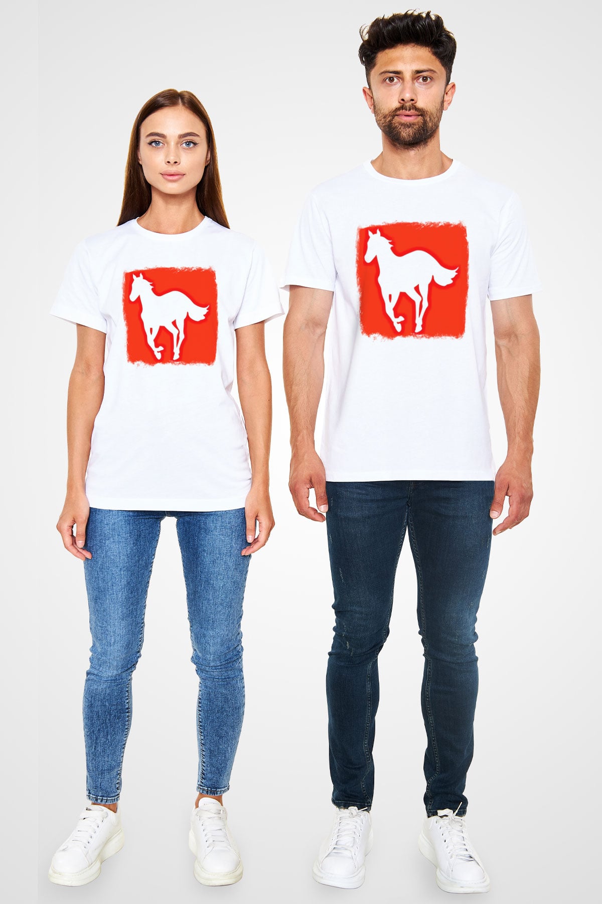 Deftones Baskılı Unisex Beyaz Tişört