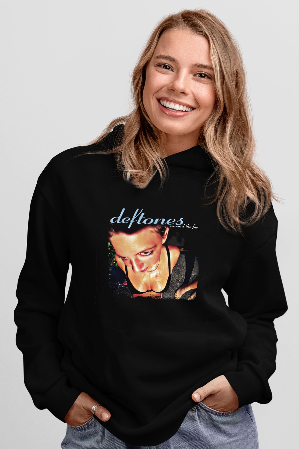 Deftones Baskılı Unisex Siyah Hoodie