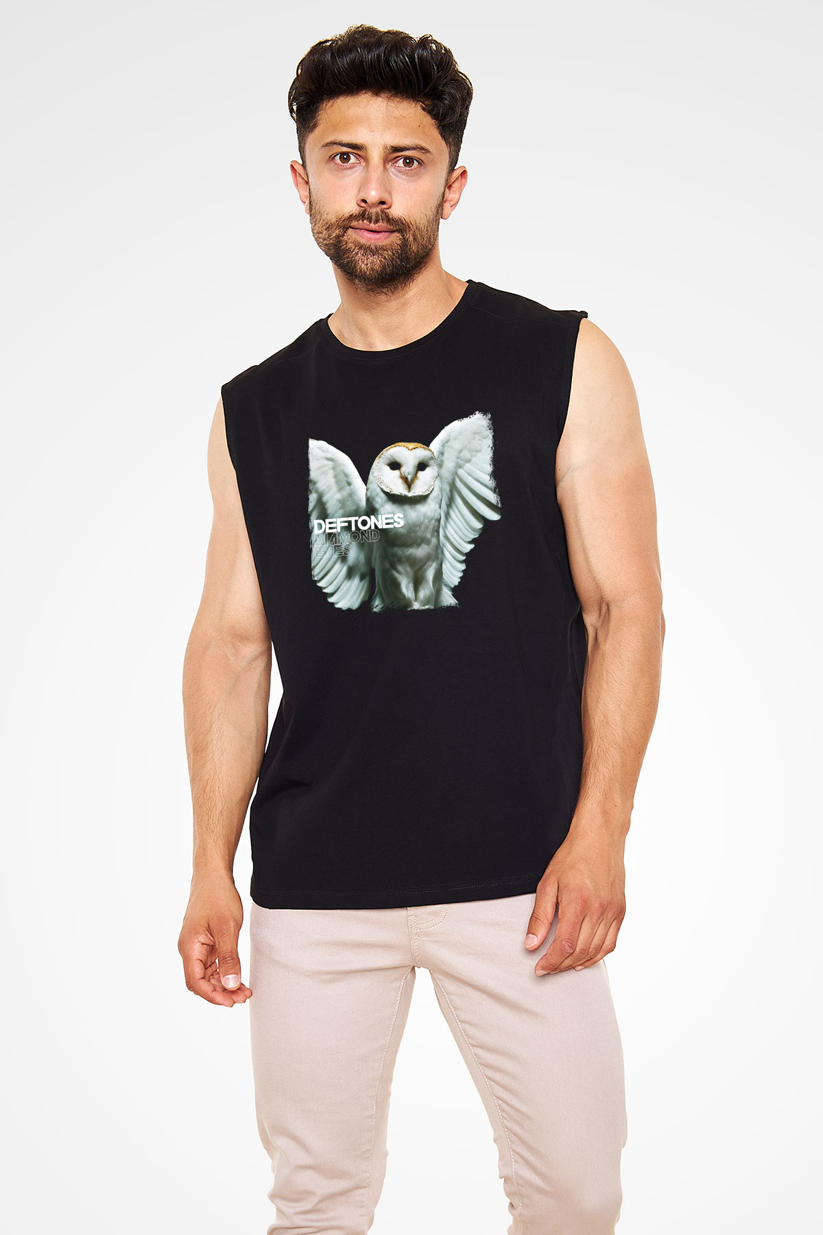 Deftones Baskılı Unisex Siyah Kolsuz Tişört