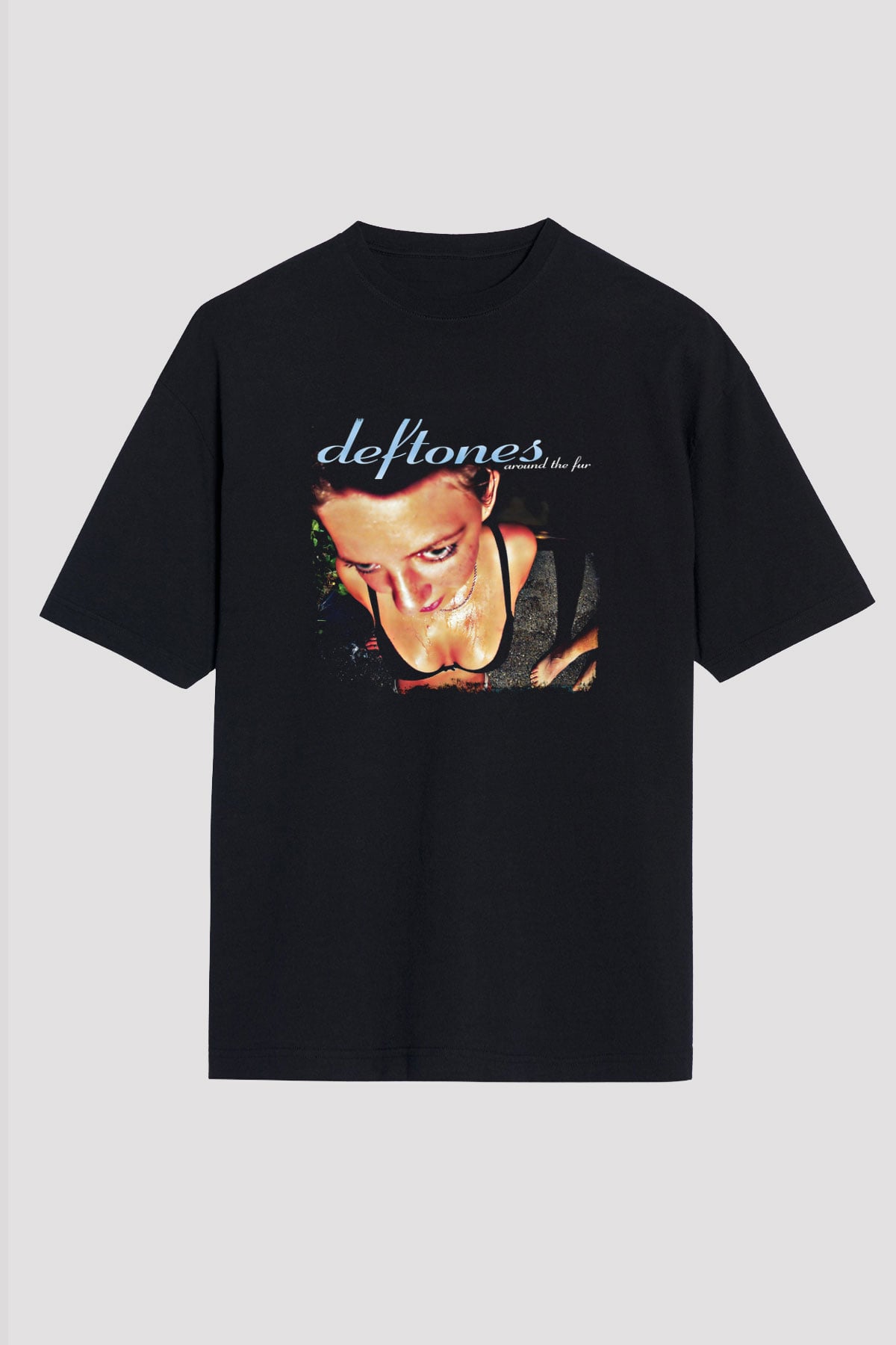 Deftones Baskılı Unisex Siyah Oversize Tişört