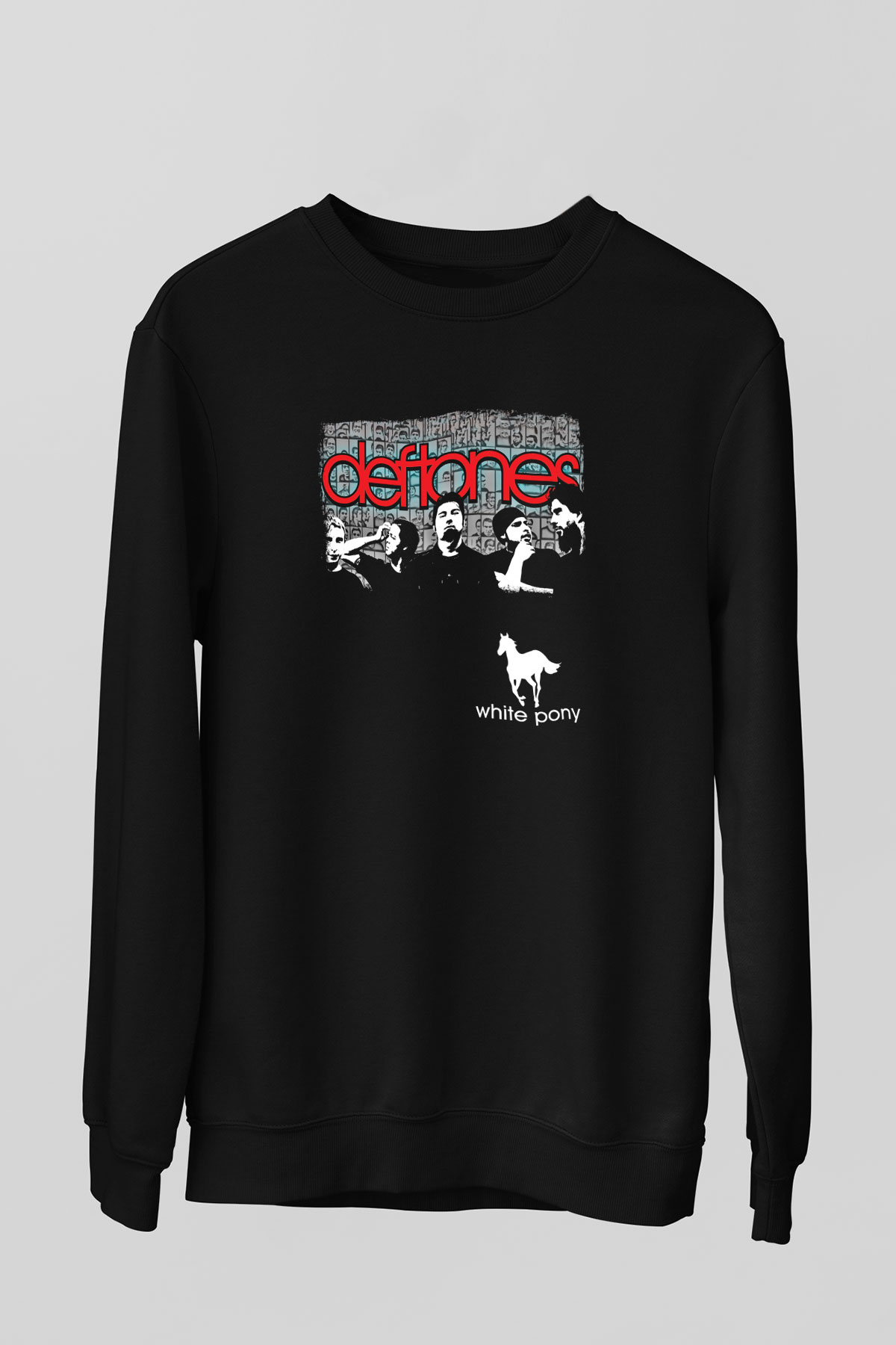 Deftones Baskılı Unisex Siyah Sweatshirt