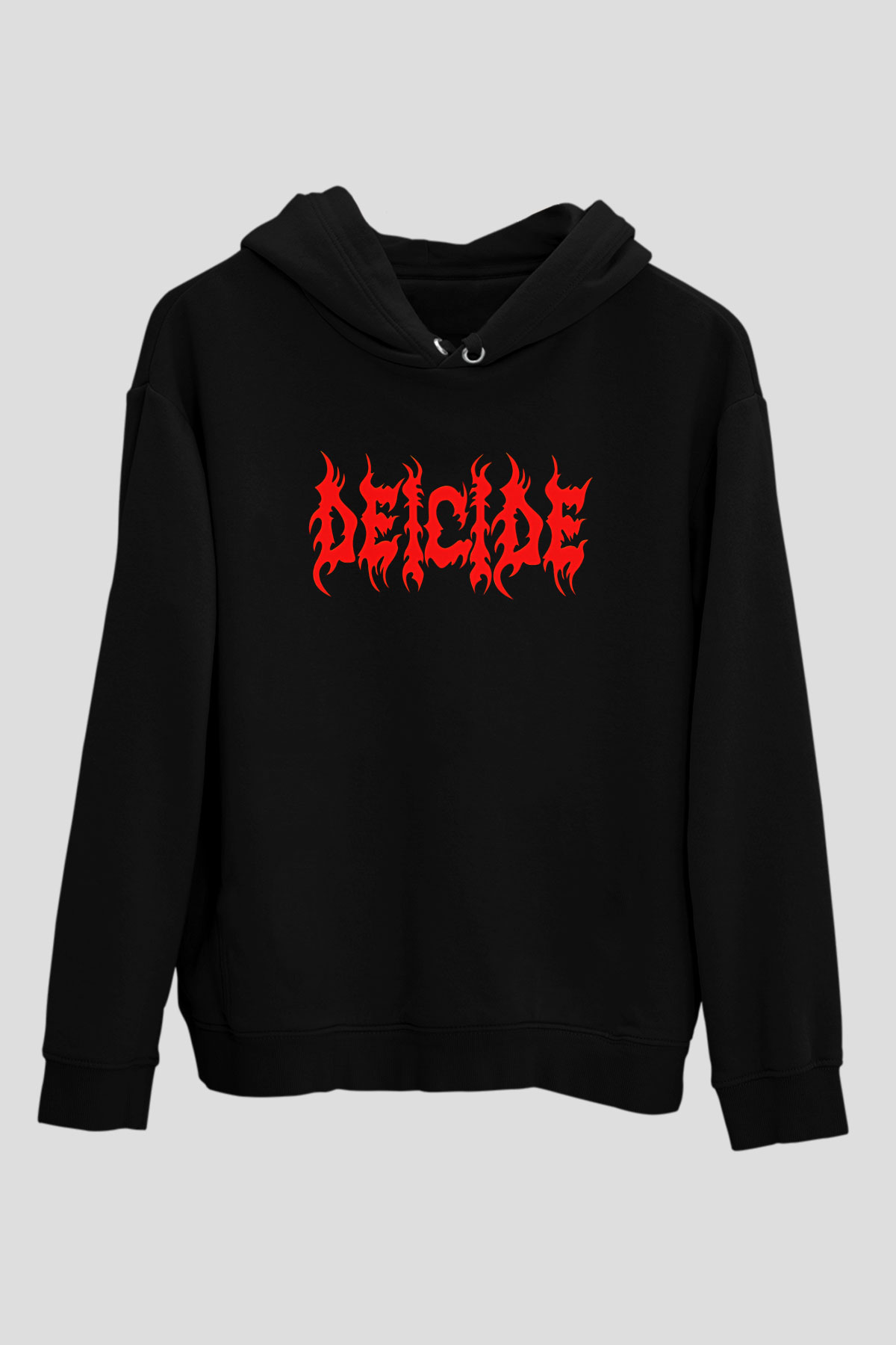 Deicide Baskılı Unisex Siyah Kapüşonlu Sweatshirt