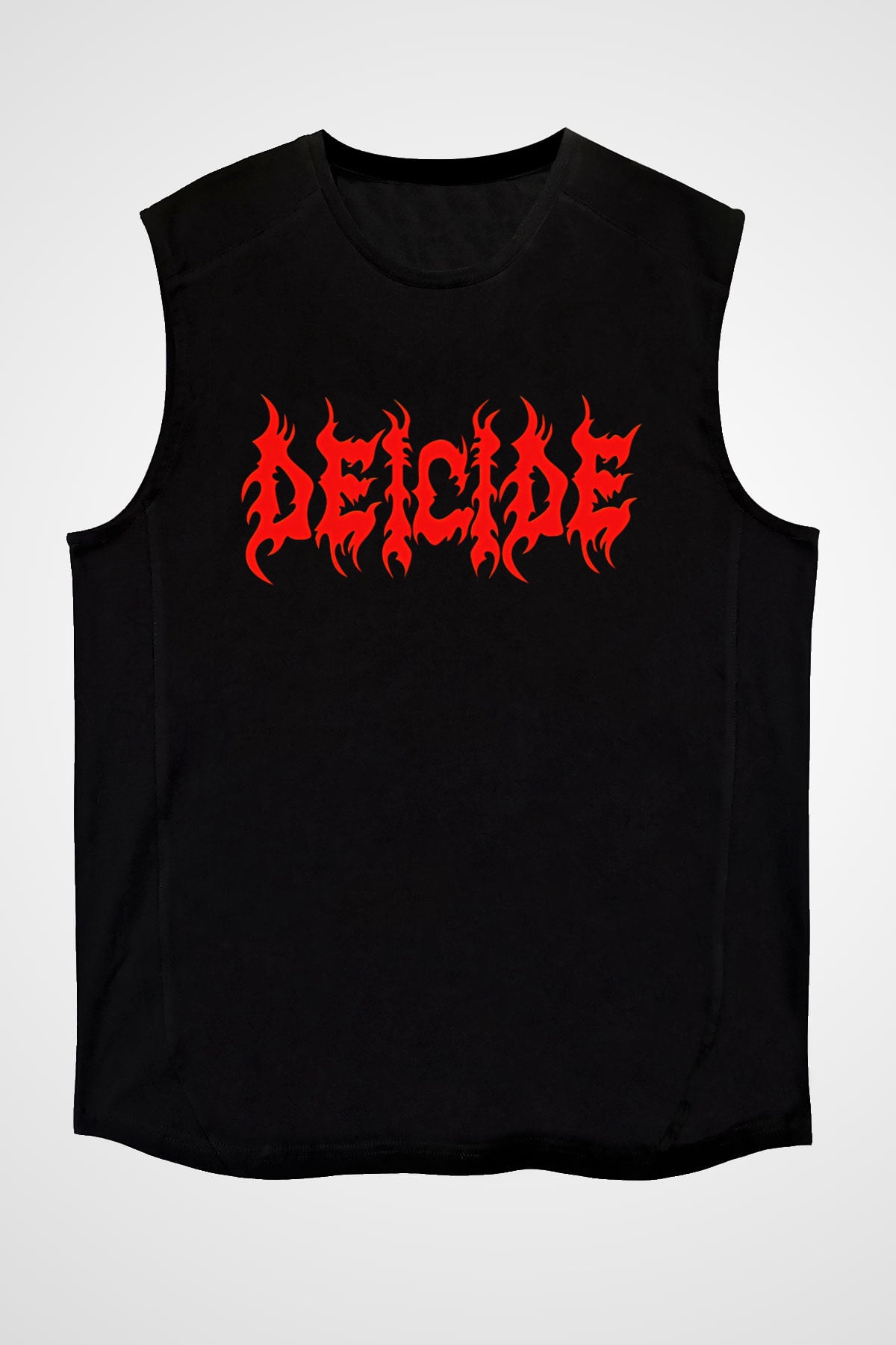 Deicide Baskılı Unisex Siyah Kolsuz Tişört - Tshirt
