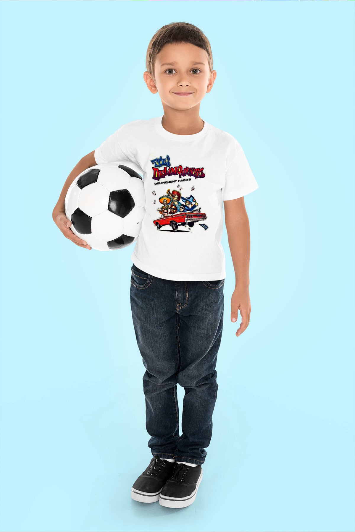 Delinquent Habits Baskılı Beyaz Unisex Beyaz Çocuk Tişört - Tshirt