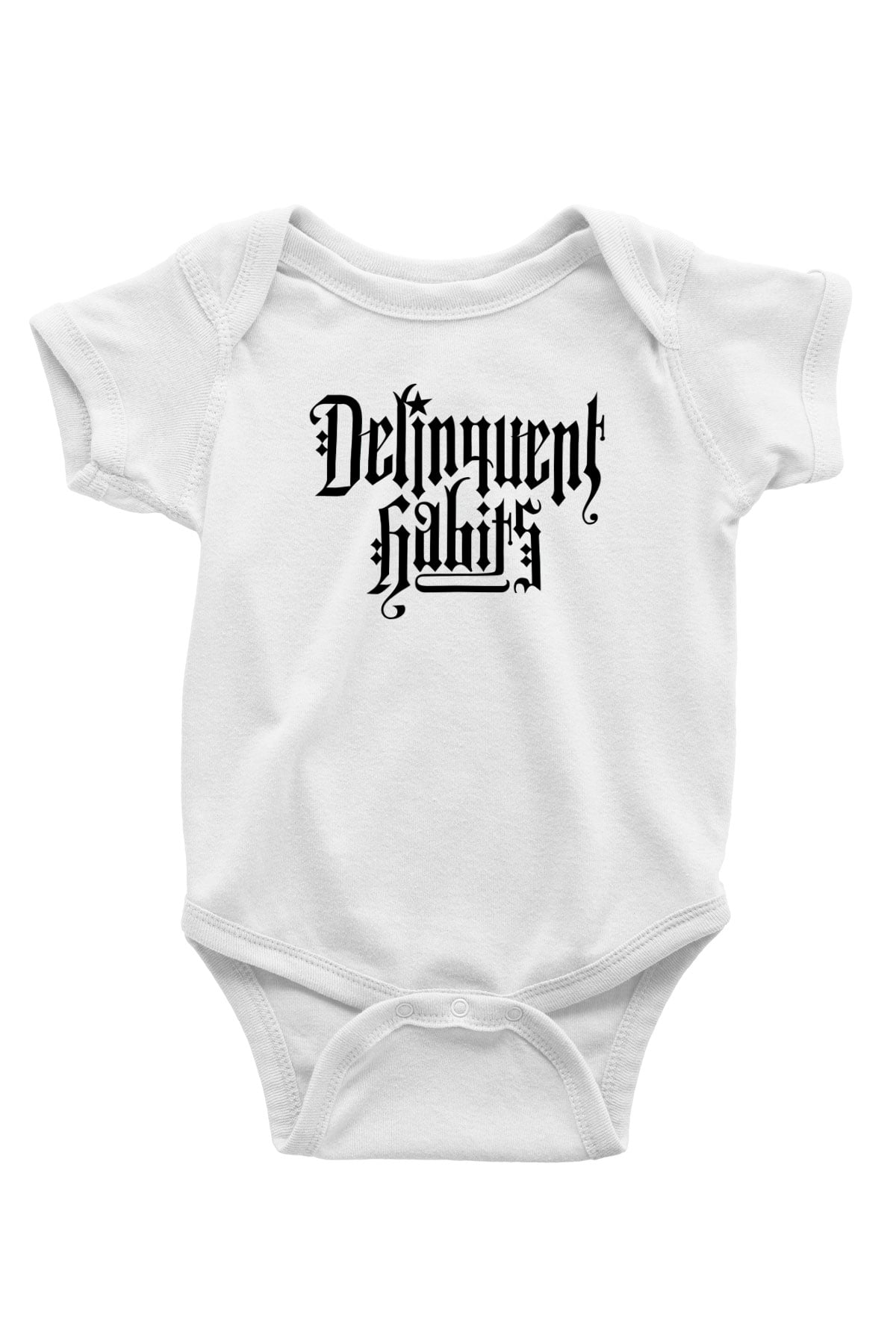 Delinquent Habits Baskılı Beyaz Unisex Bebek Body - Zıbın