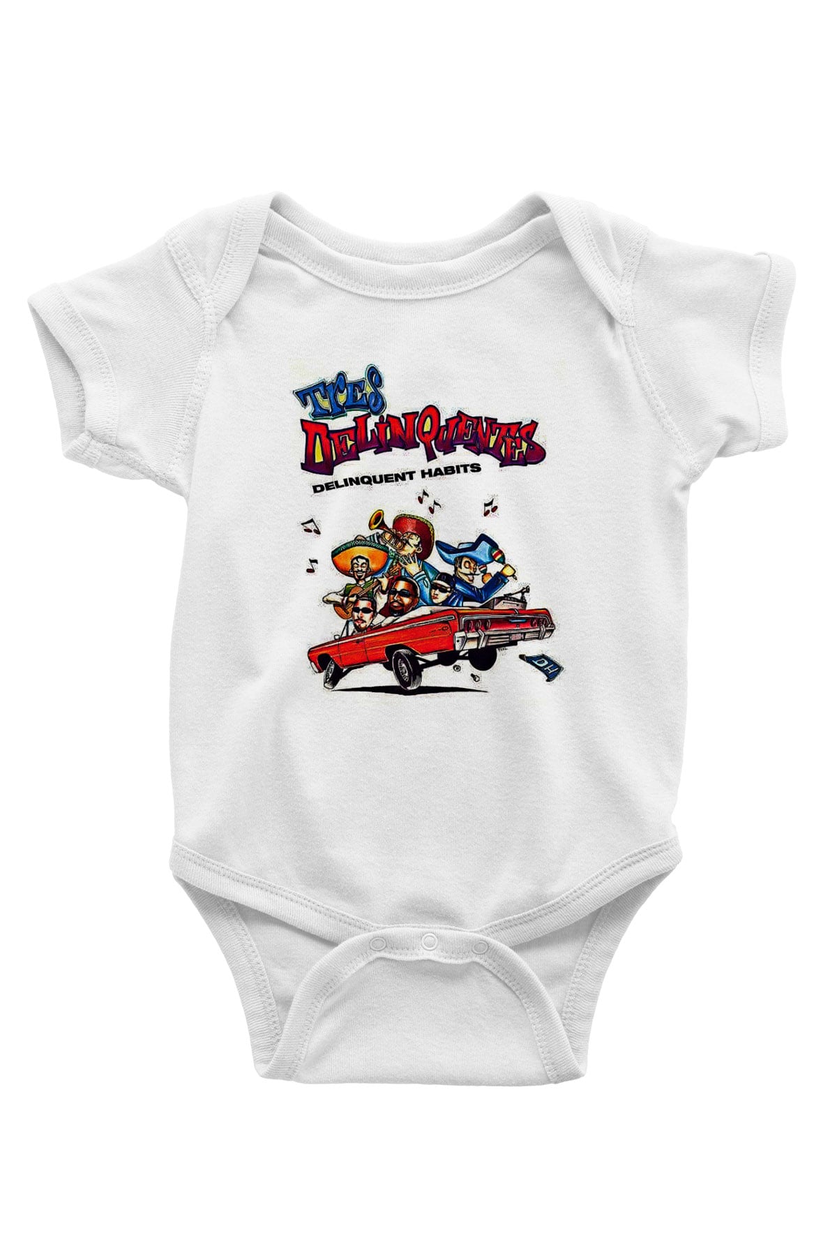 Delinquent Habits Baskılı Beyaz Unisex Bebek Body - Zıbın