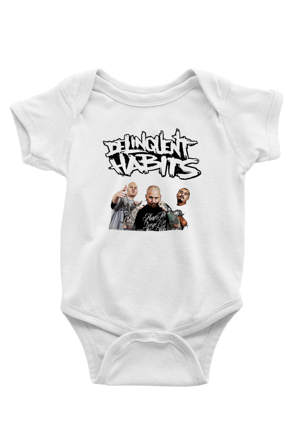 Delinquent Habits Baskılı Beyaz Unisex Bebek Body - Zıbın