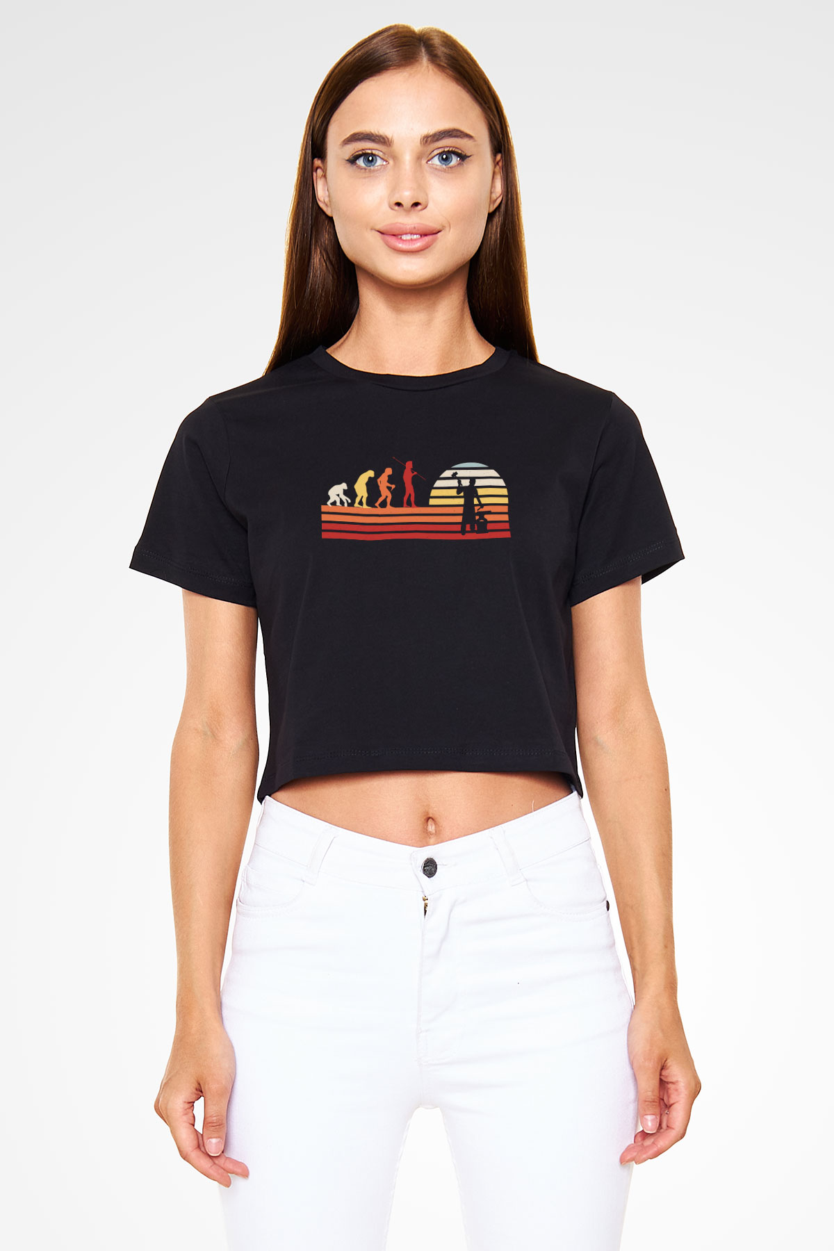Demirci Siyah  Crop Top Tişört