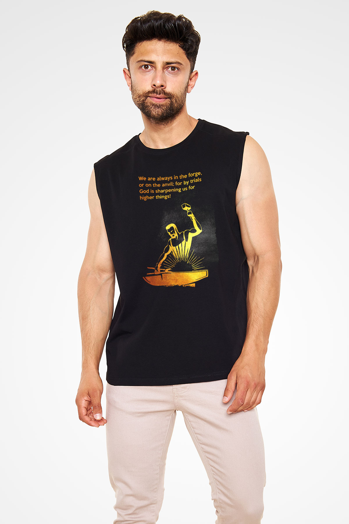 Demirci Siyah Unisex Kolsuz Tişört
