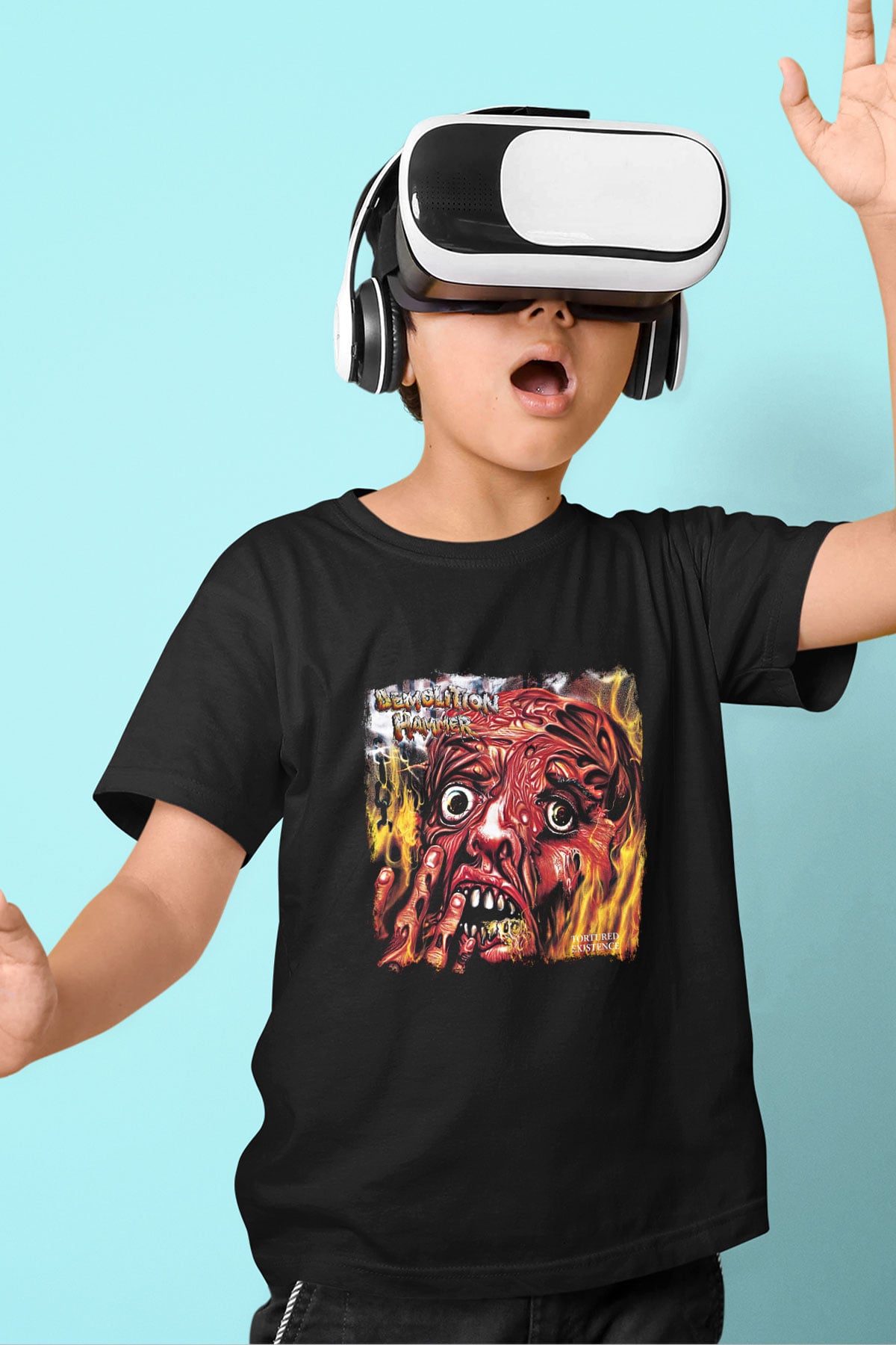 Demolition Hammer Baskılı Unisex Siyah Çocuk Tişört