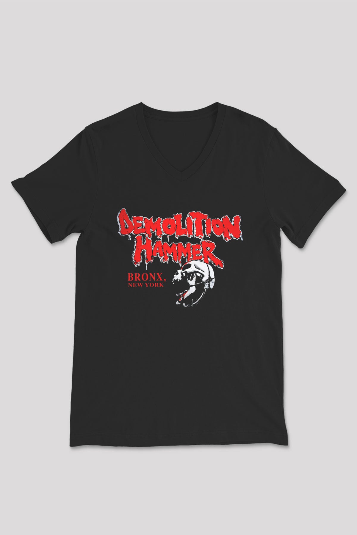 Demolition Hammer Siyah Unisex V Yaka Tişört T-Shirt