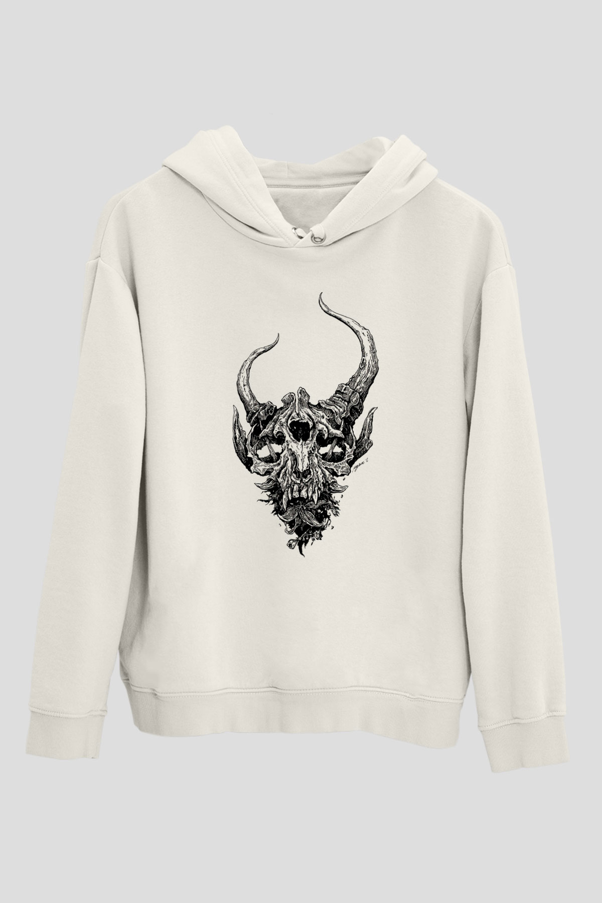 Demon Hunter Baskılı Beyaz Unisex Kapüşonlu Sweatshirt