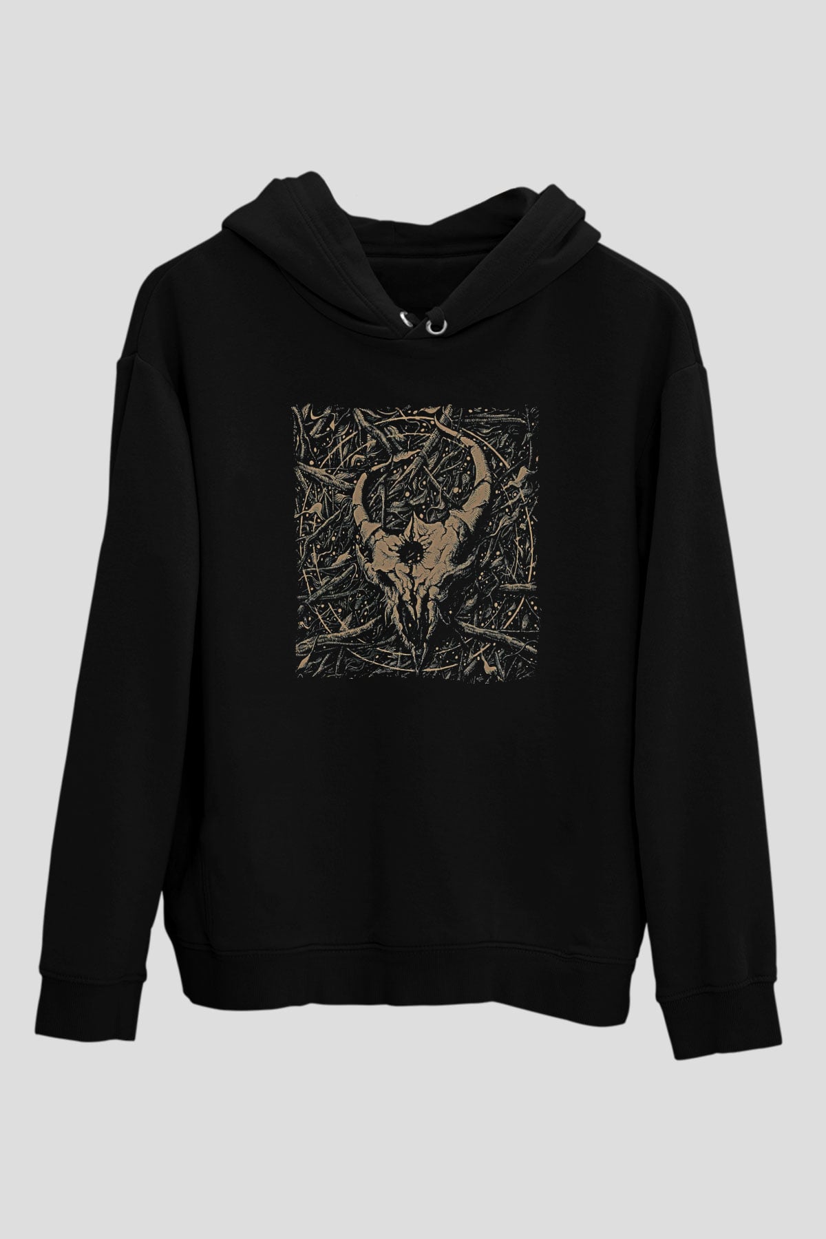 Demon Hunter Baskılı Unisex Siyah Kapüşonlu Sweatshirt