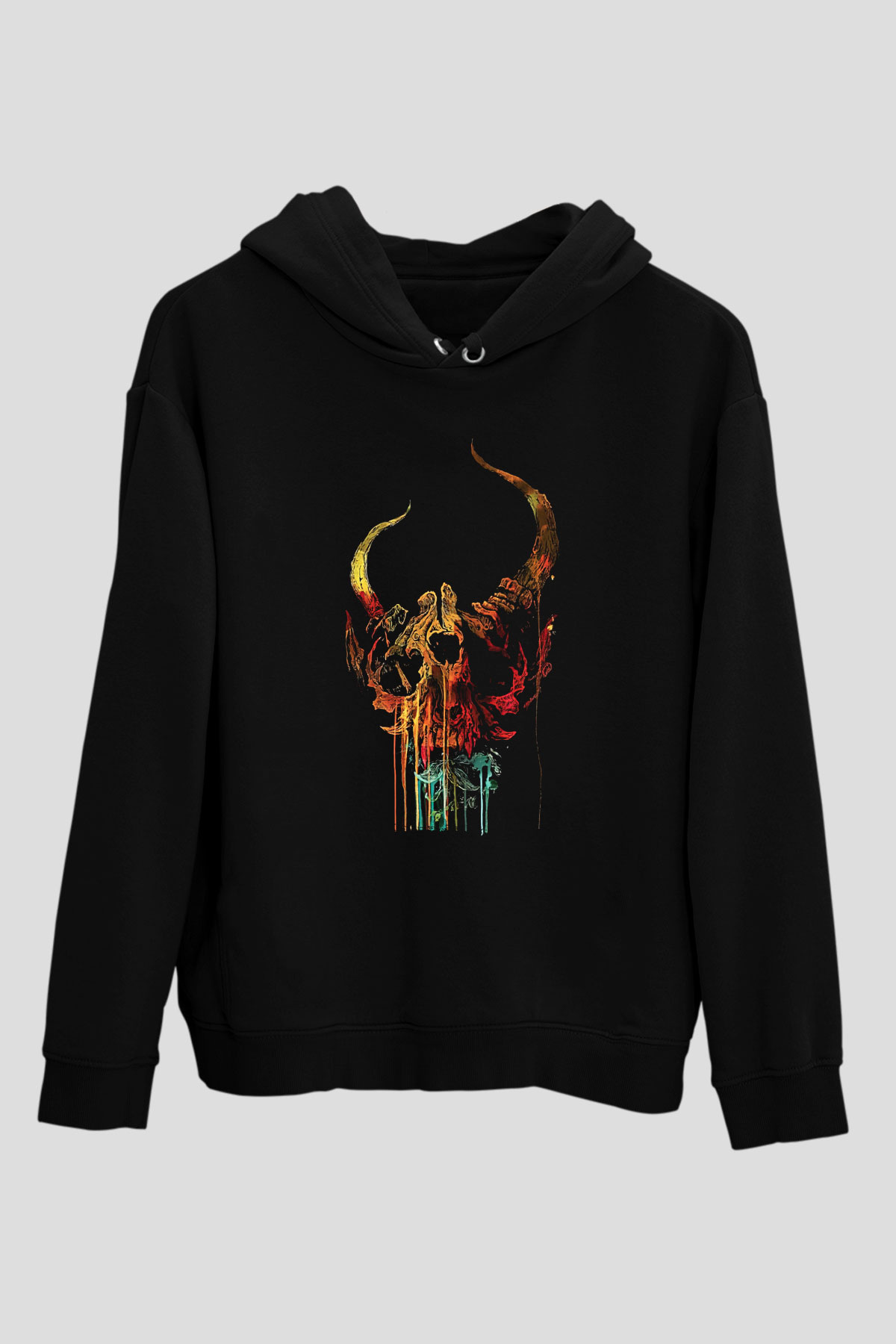 Demon Hunter Baskılı Unisex Siyah Kapüşonlu Sweatshirt