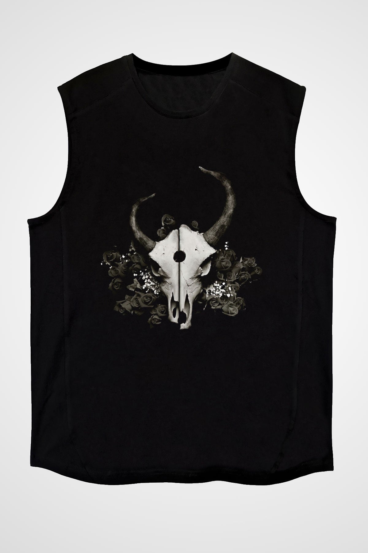Demon Hunter Baskılı Unisex Siyah Kolsuz Tişört - Tshirt