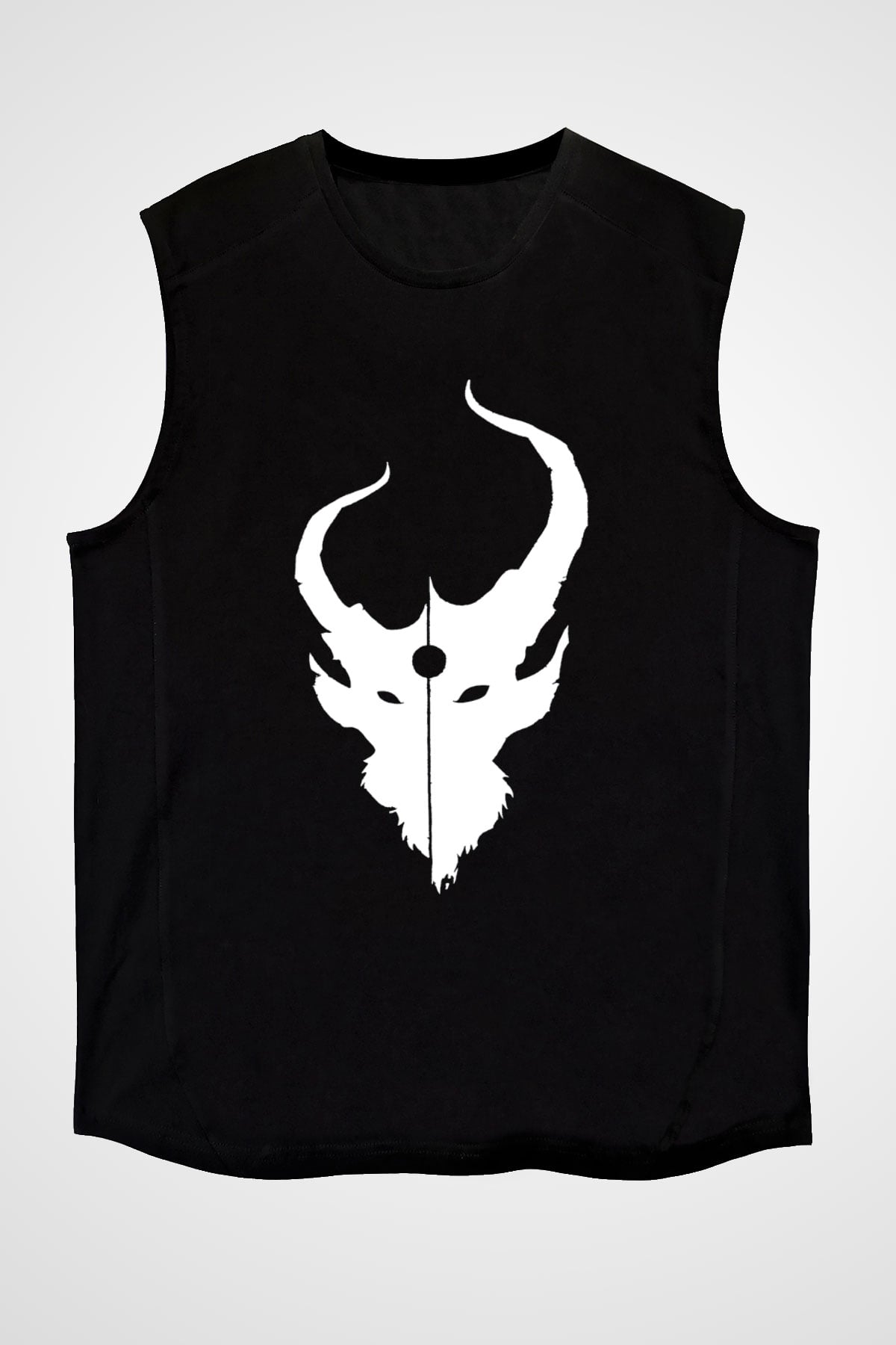 Demon Hunter Baskılı Unisex Siyah Kolsuz Tişört - Tshirt