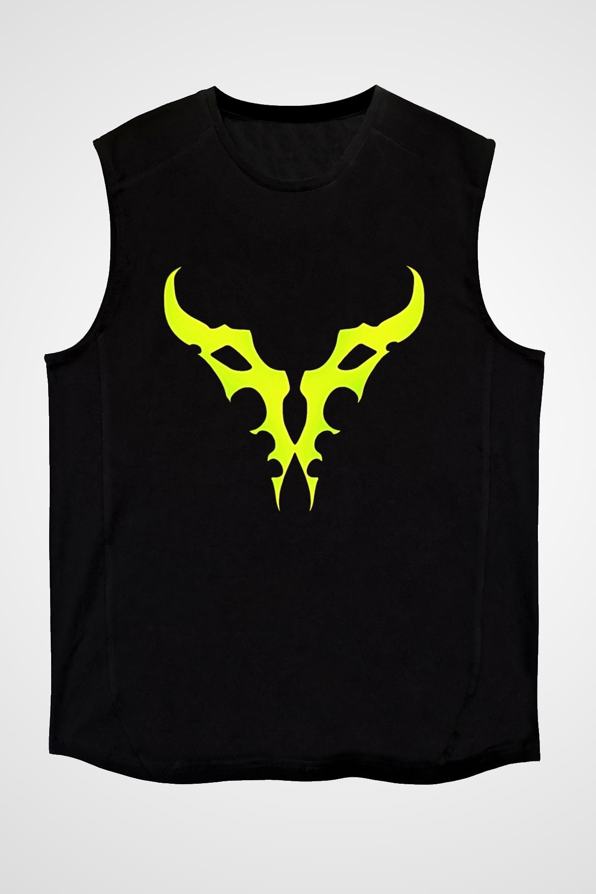 Demon Hunter Baskılı Unisex Siyah Kolsuz Tişört - Tshirt