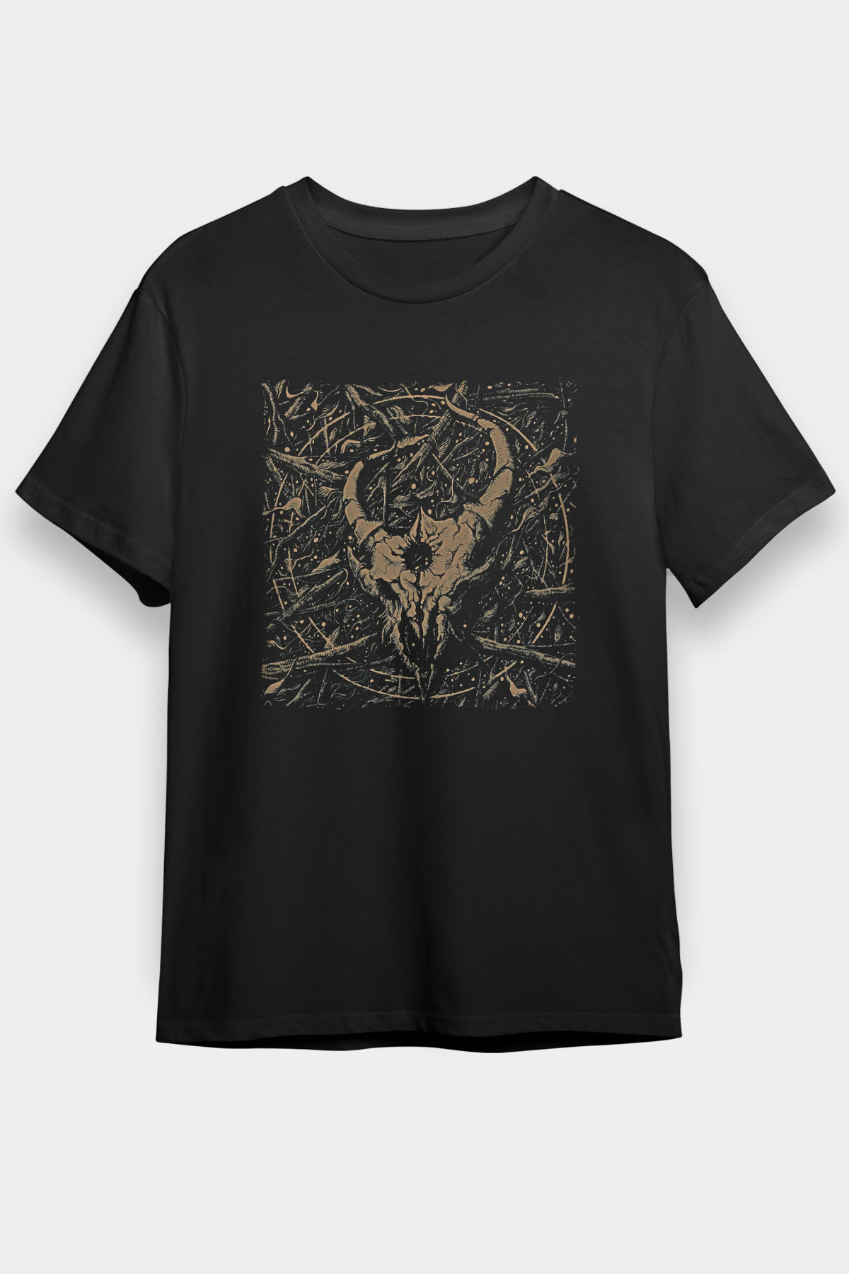 Demon Hunter Baskılı Unisex Siyah Tişört - Tshirt