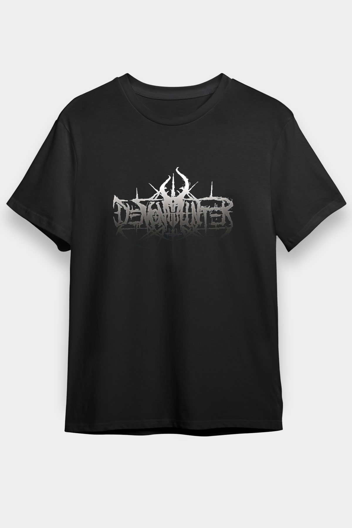 Demon Hunter Baskılı Unisex Siyah Tişört - Tshirt