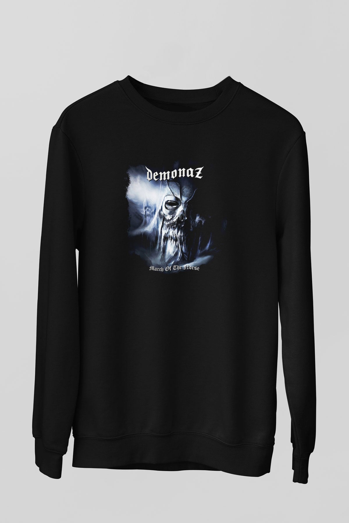 Demonaz Baskılı Unisex Siyah Sweatshirt