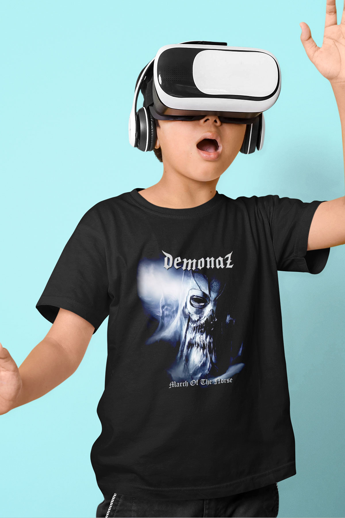 Demonaz Siyah Unisex Çocuk Tişört