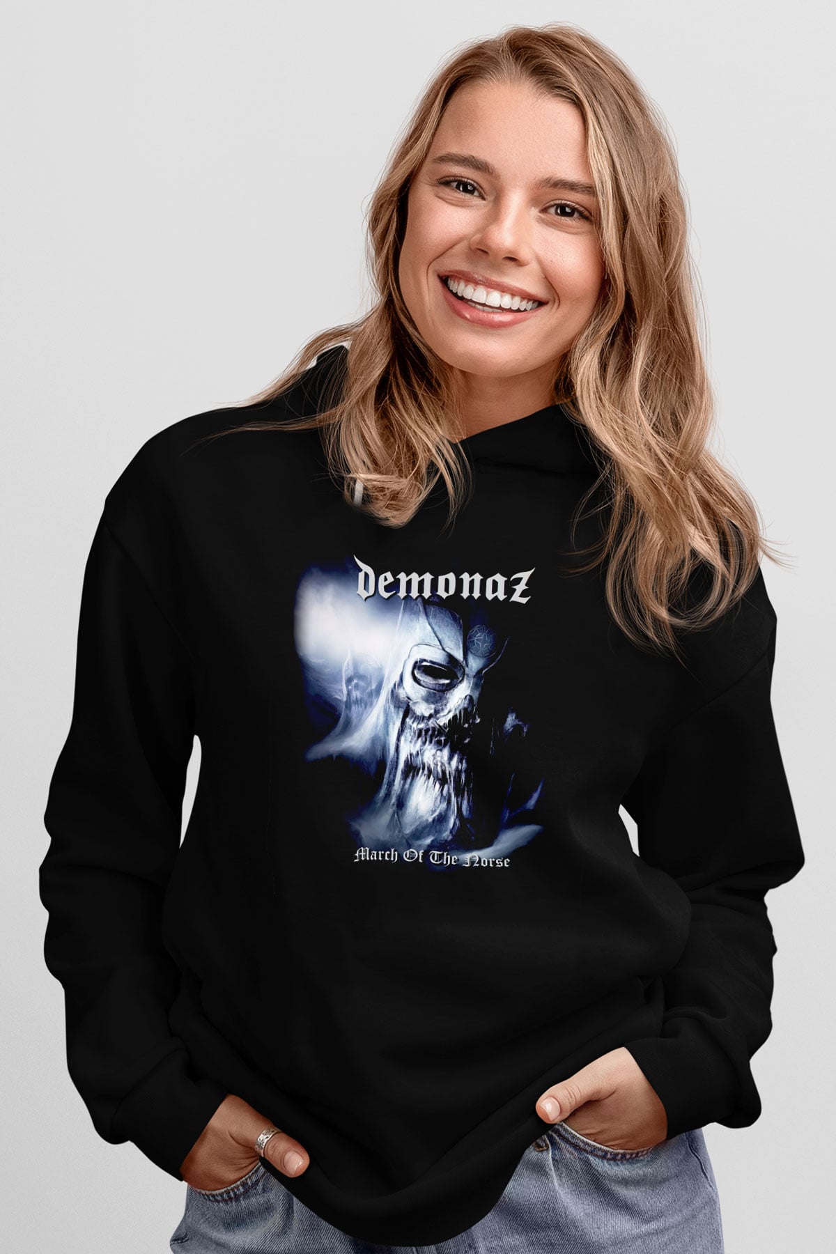 Demonaz Siyah Unisex Kapüşonlu Sweatshirt