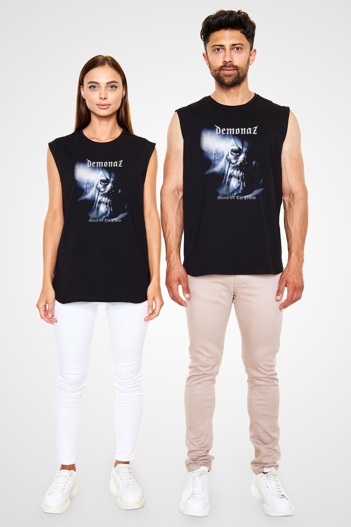 Demonaz Siyah Unisex Kolsuz Tişört