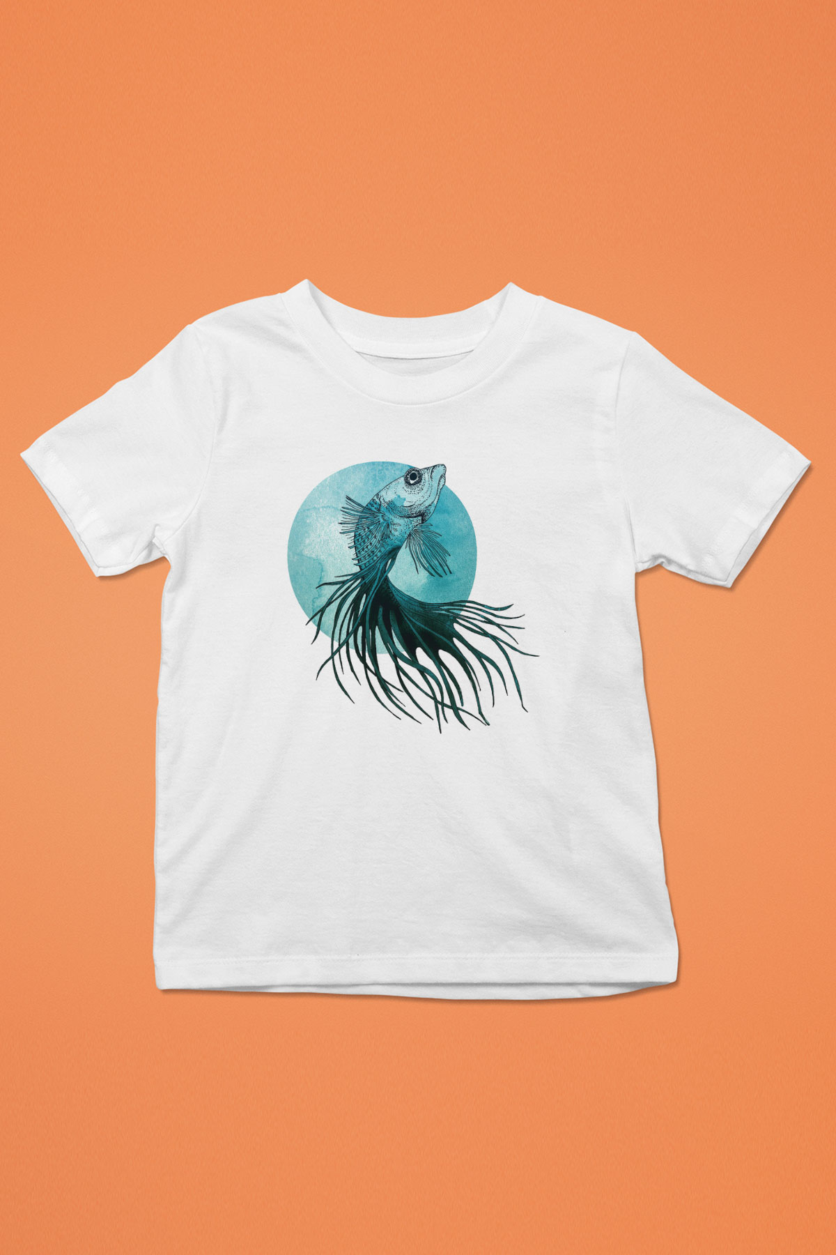 Deniz canlıları Baskılı Beyaz Unisex Çocuk Tişört