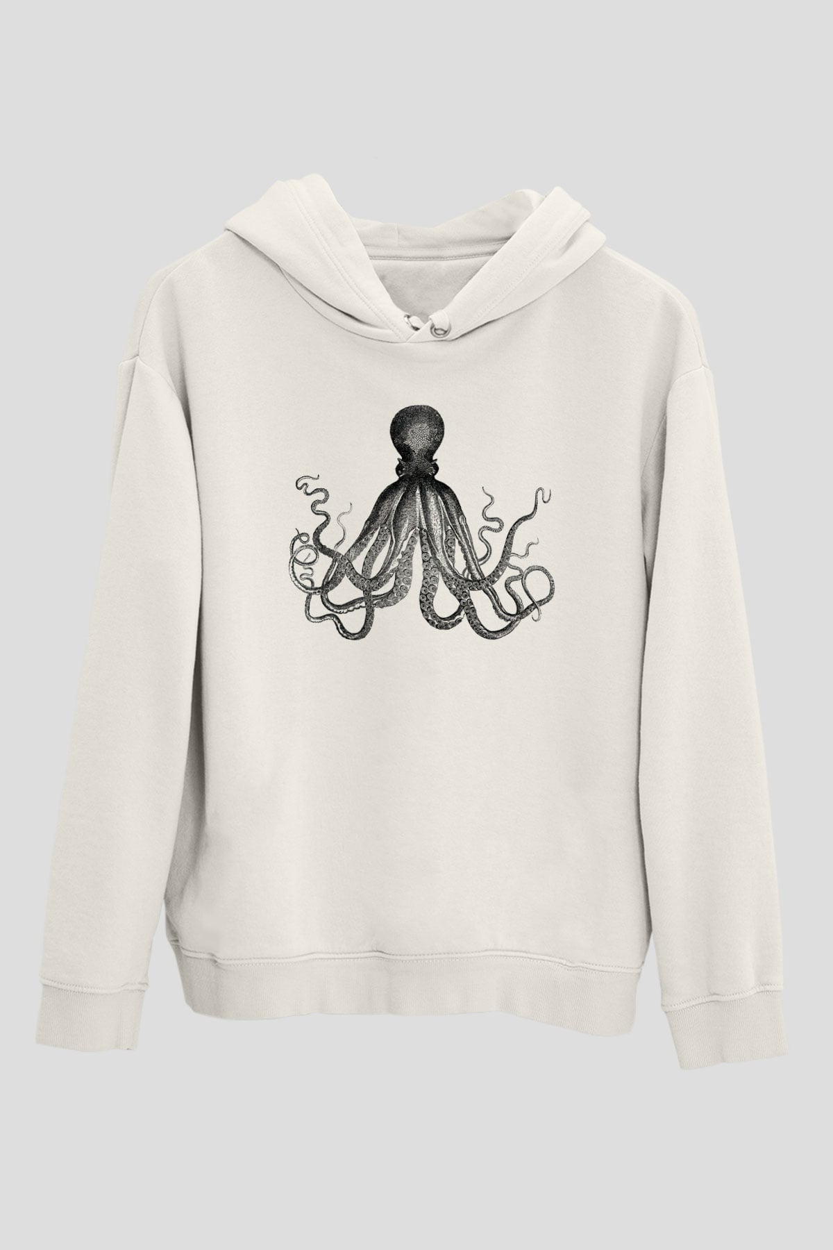 Deniz canlıları Beyaz Unisex Kapşonlu Sweatshirt