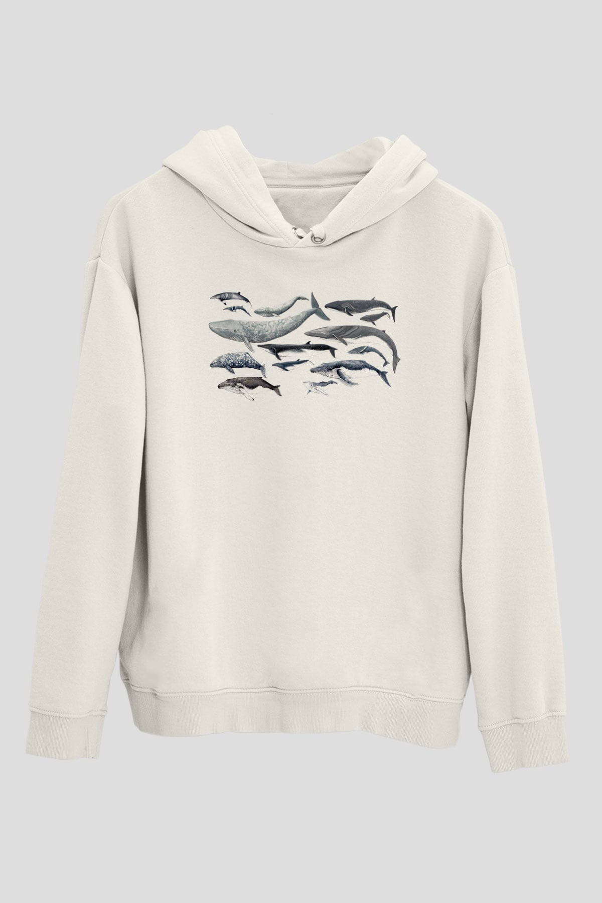 Deniz canlıları Beyaz Unisex Kapüşonlu Sweatshirt
