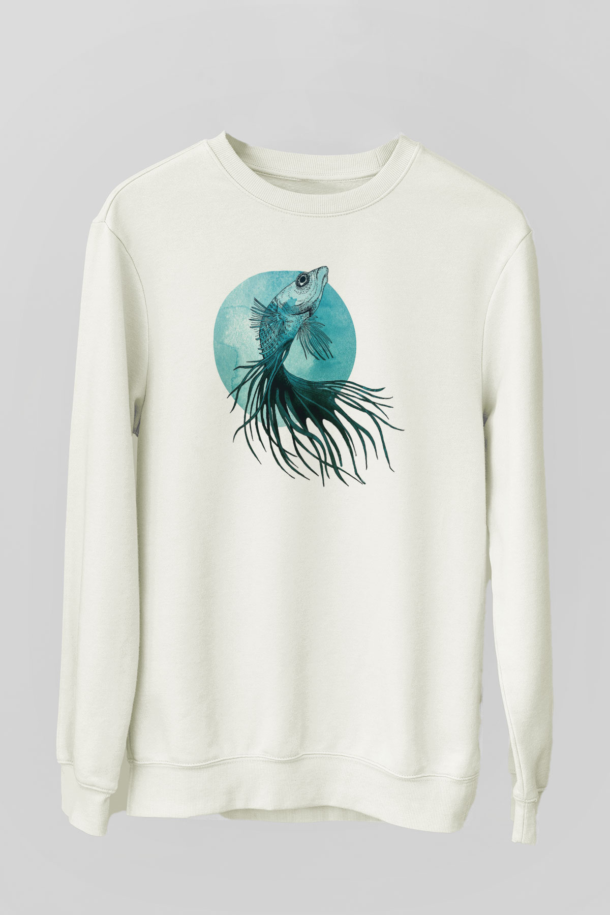 Deniz canlıları Beyaz Unisex Sweatshirt