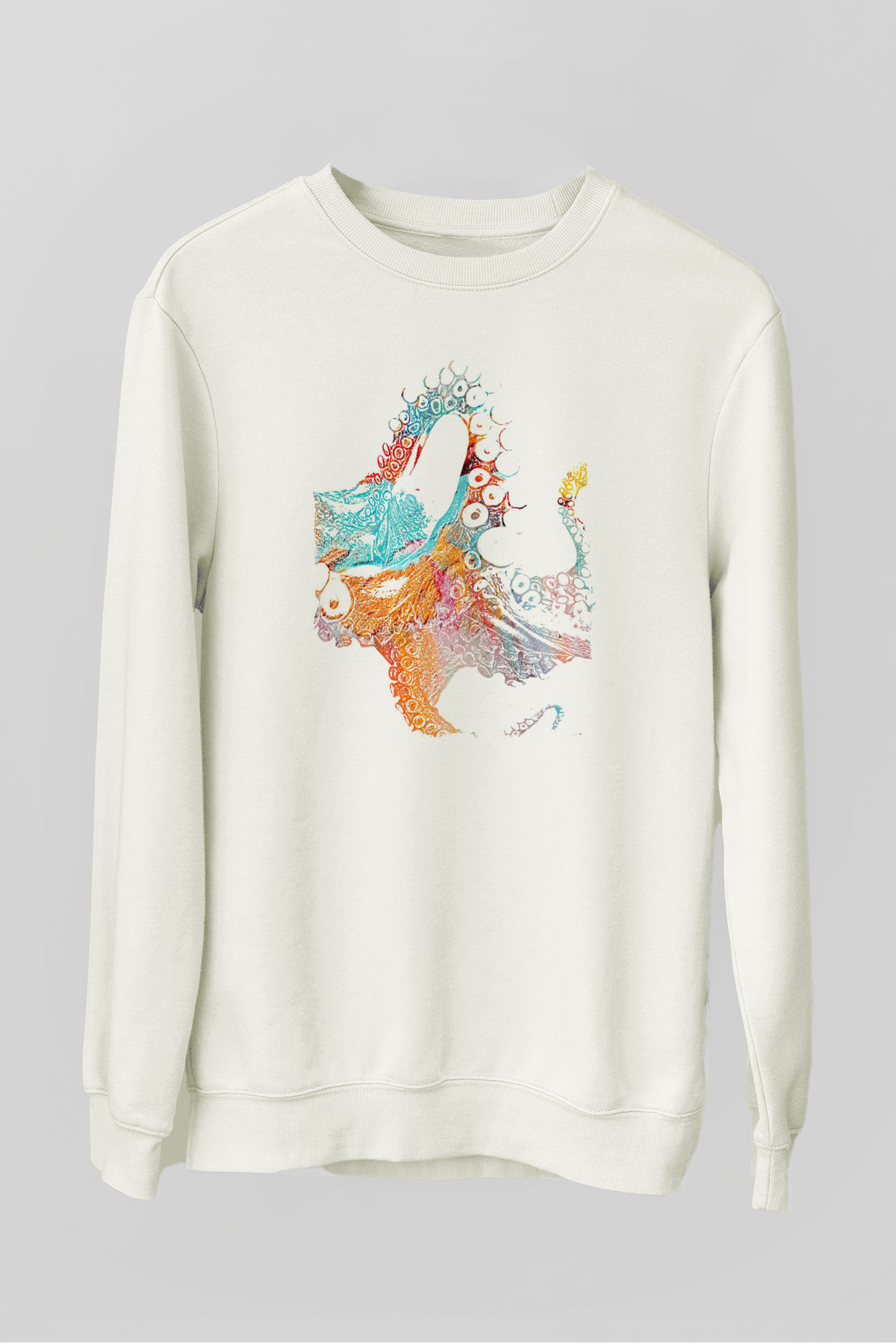 Deniz canlıları Beyaz Unisex Sweatshirt