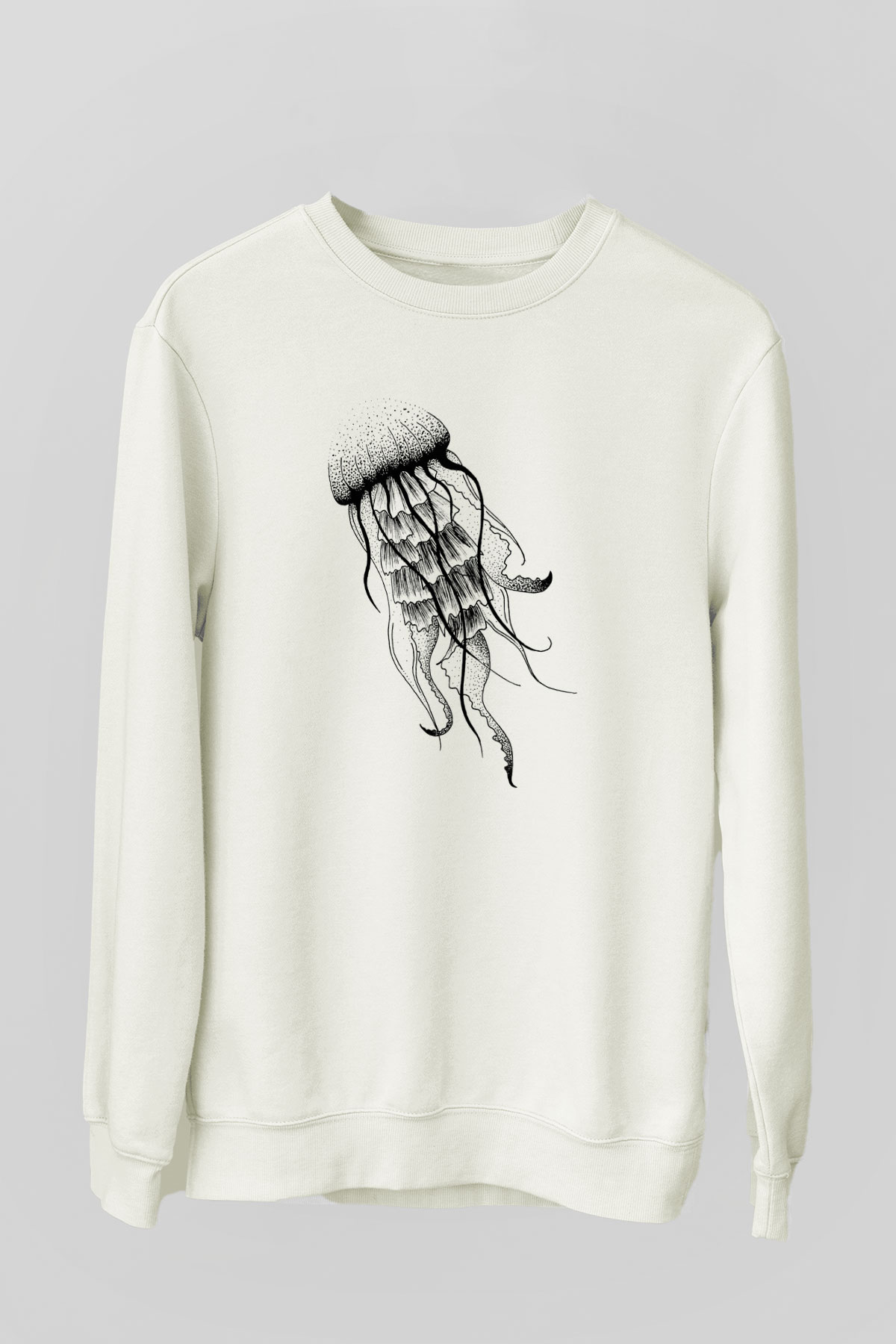 Deniz canlıları Beyaz Unisex Sweatshirt