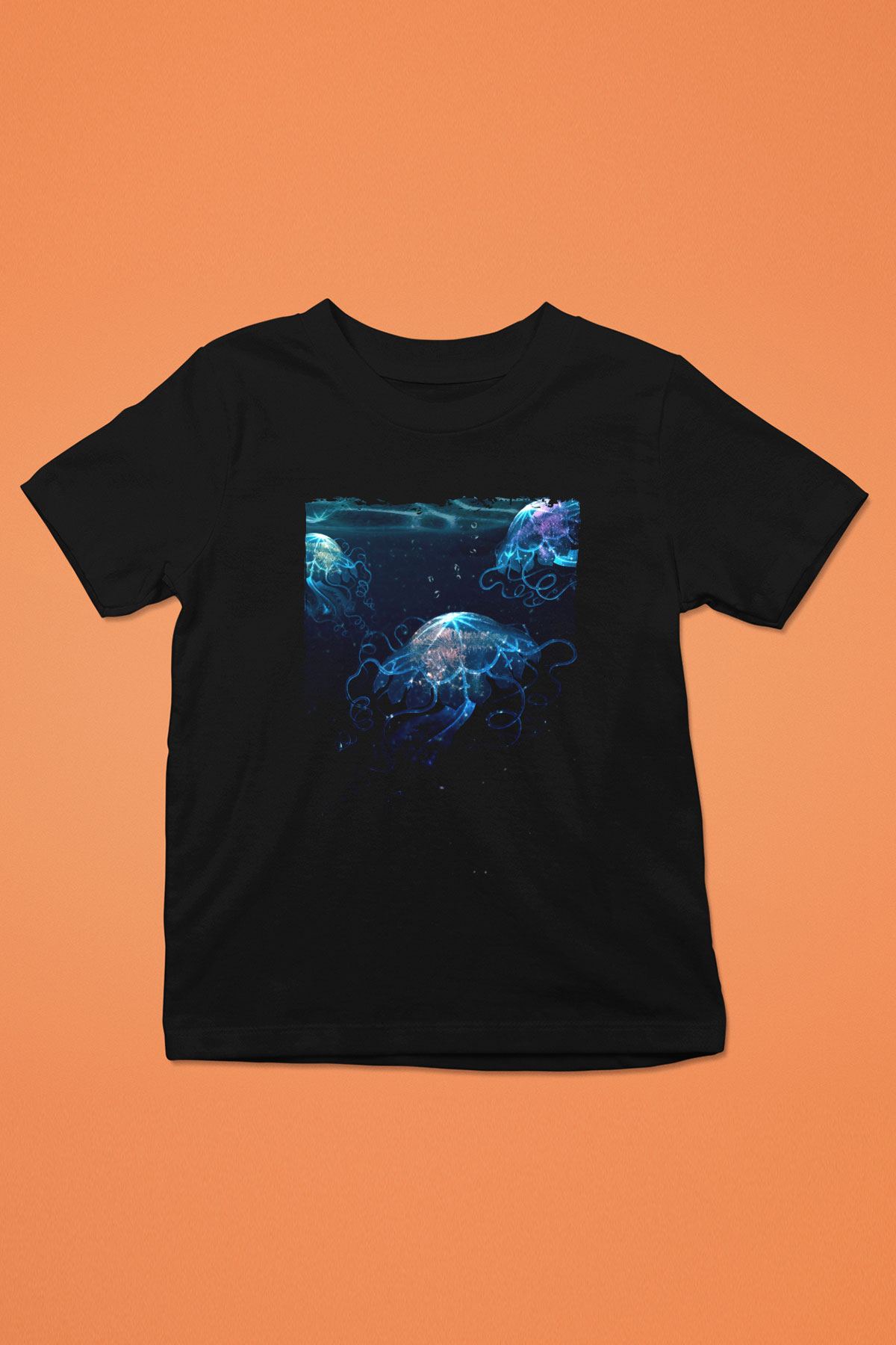 Deniz canlıları Siyah Unisex Çocuk Tişört