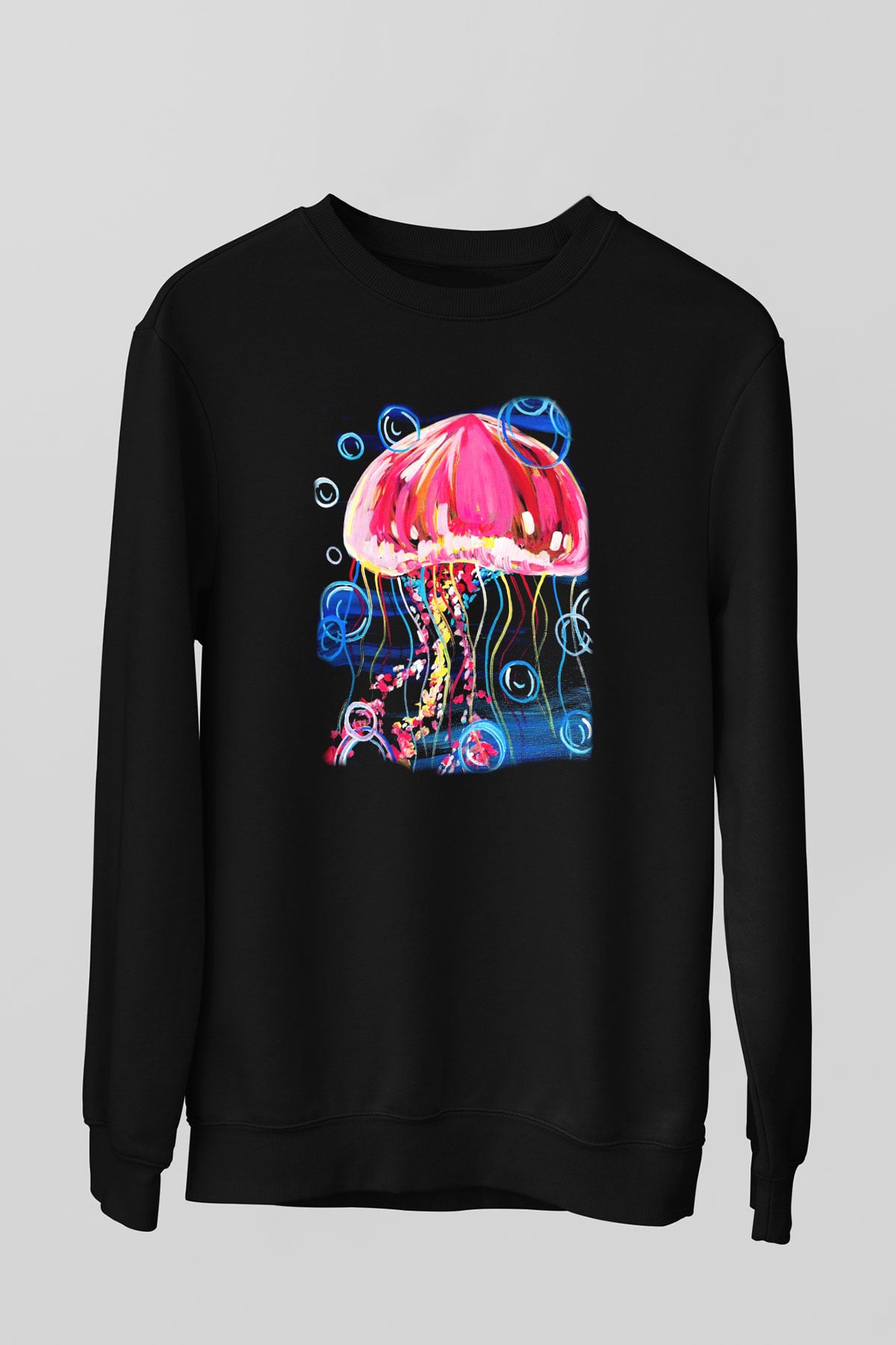 Deniz canlıları Siyah Unisex Sweatshirt