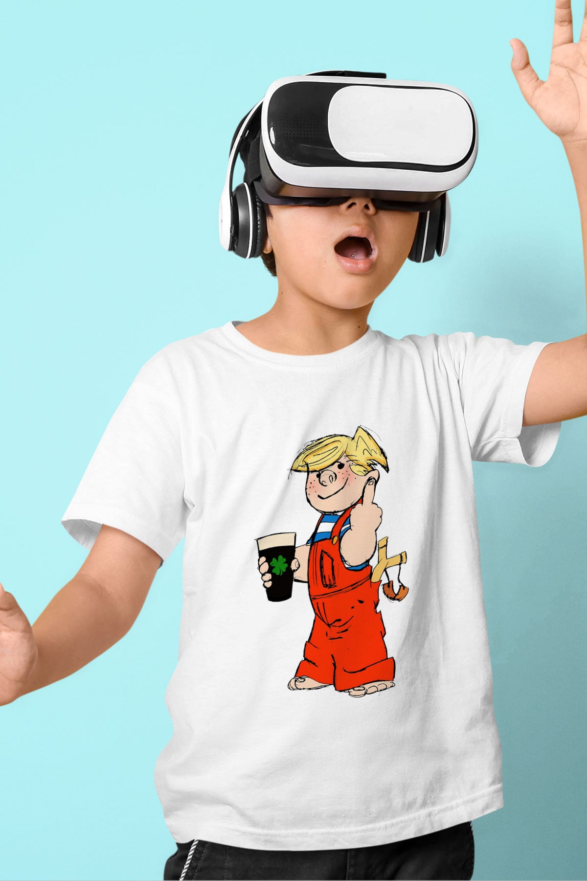 Dennis the Menace Baskılı Beyaz Unisex Çocuk Tişört